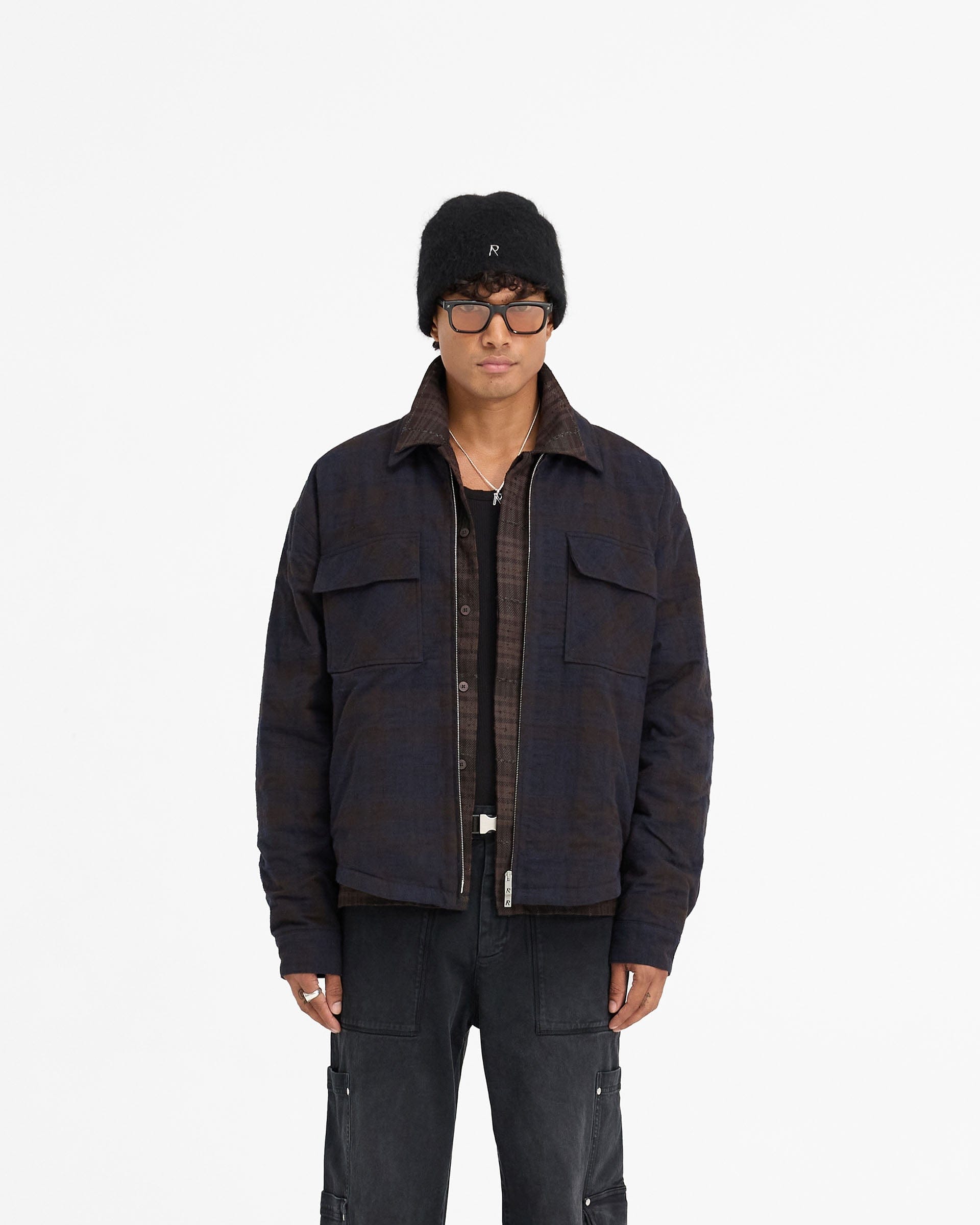 FW24 Wadded Zip Overshirt - Midnight Navy