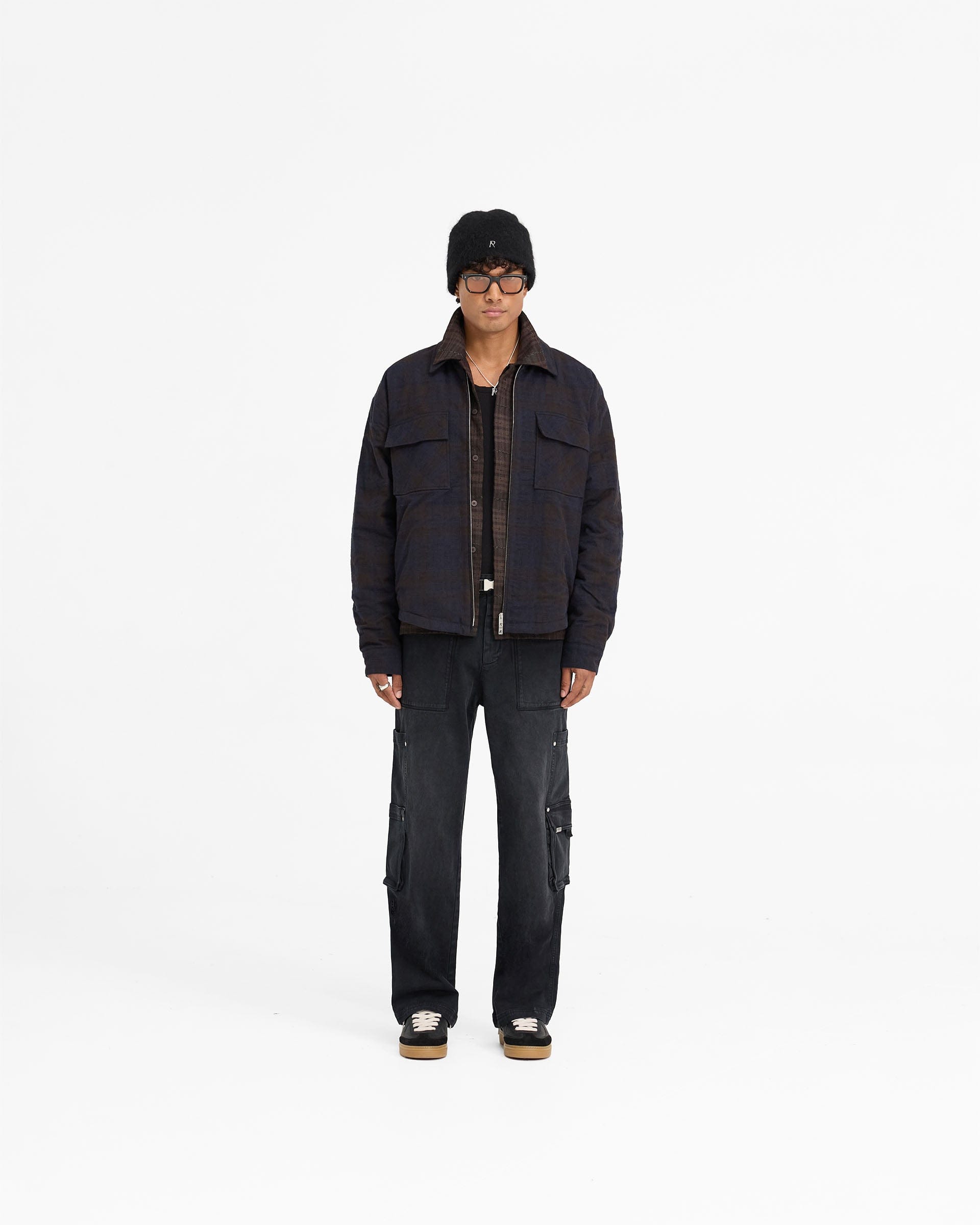 FW24 Wadded Zip Overshirt - Midnight Navy