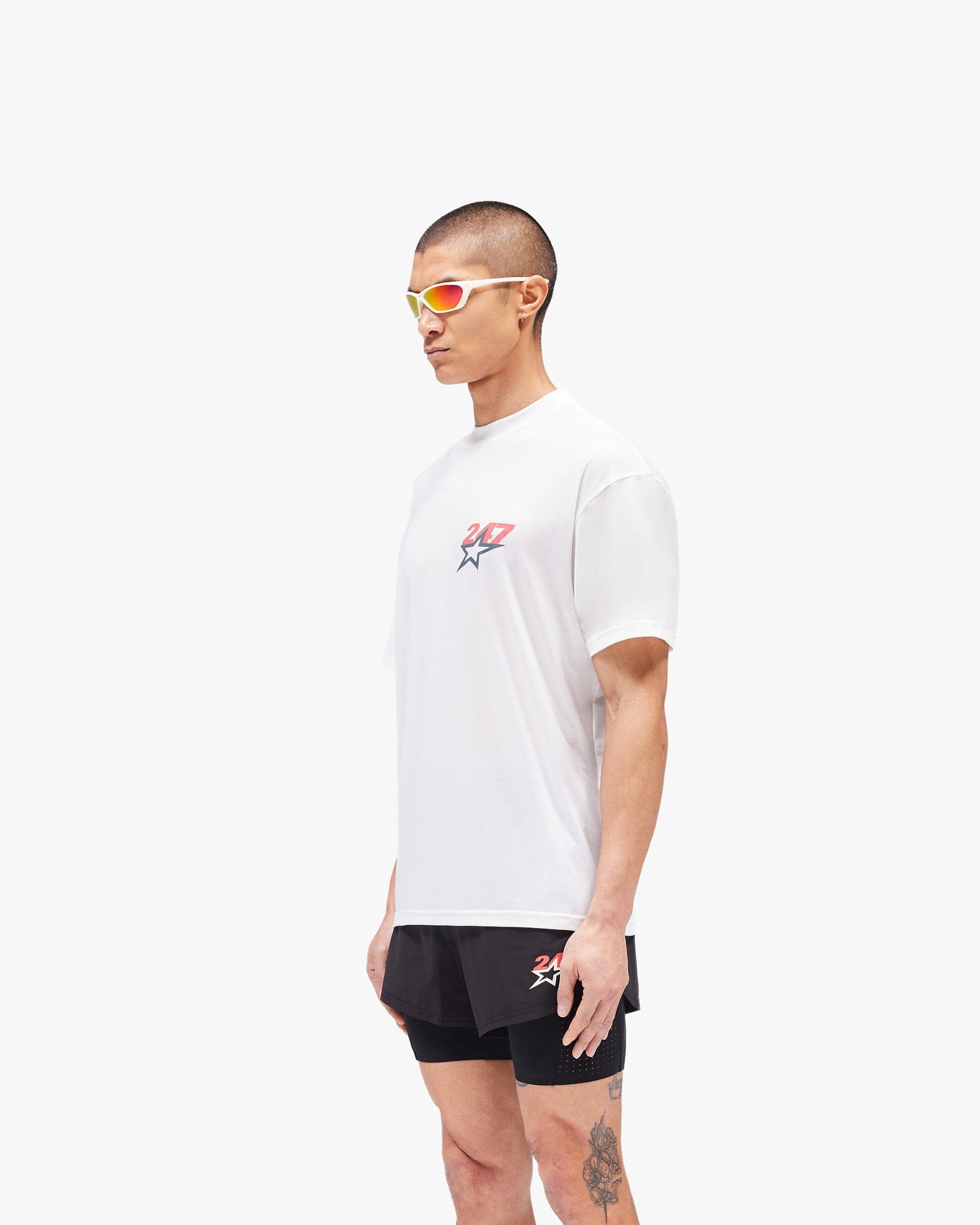 WHITE* Team 247 Star Oversized T - Shirt - Flat White