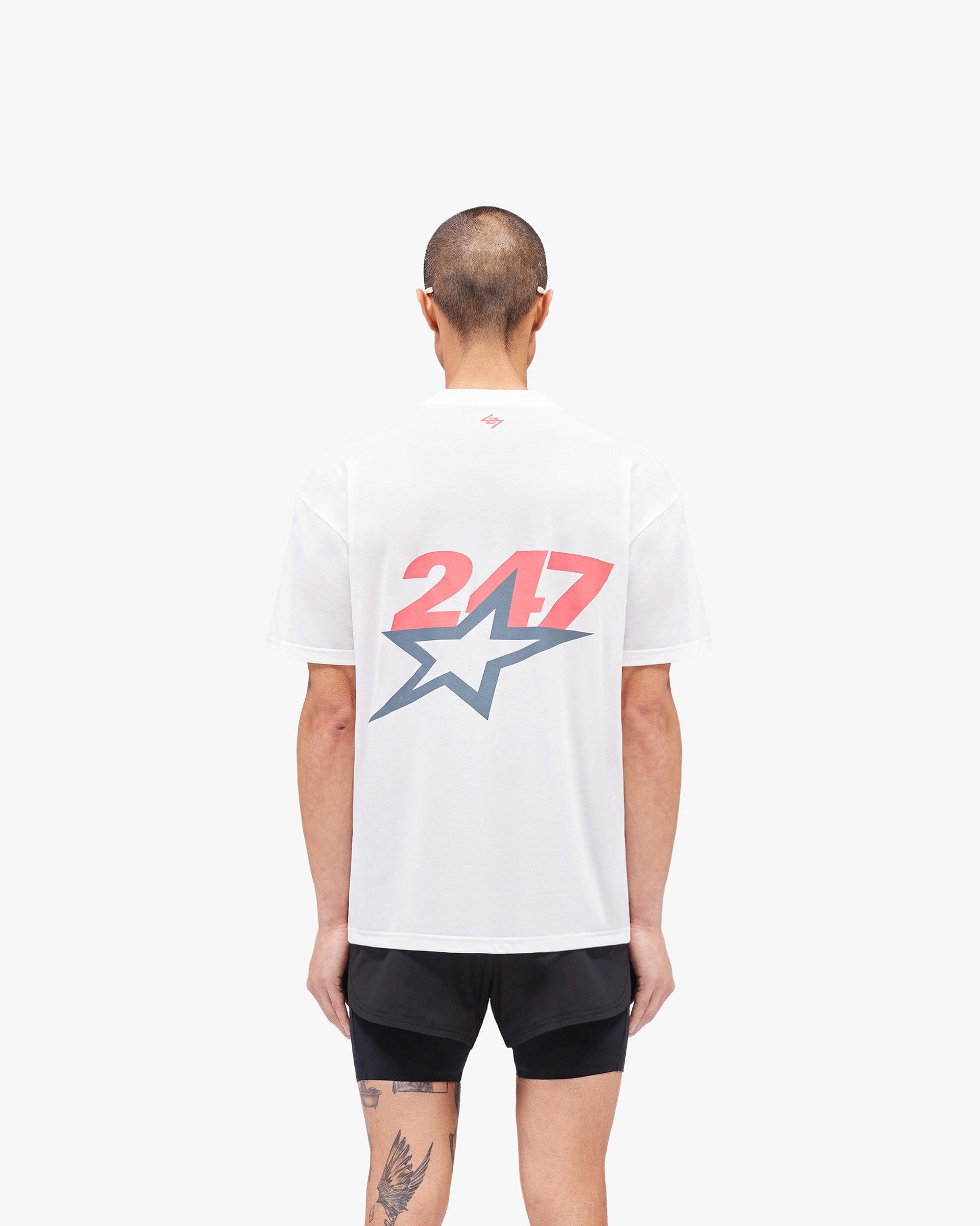 WHITE* Team 247 Star Oversized T - Shirt - Flat White