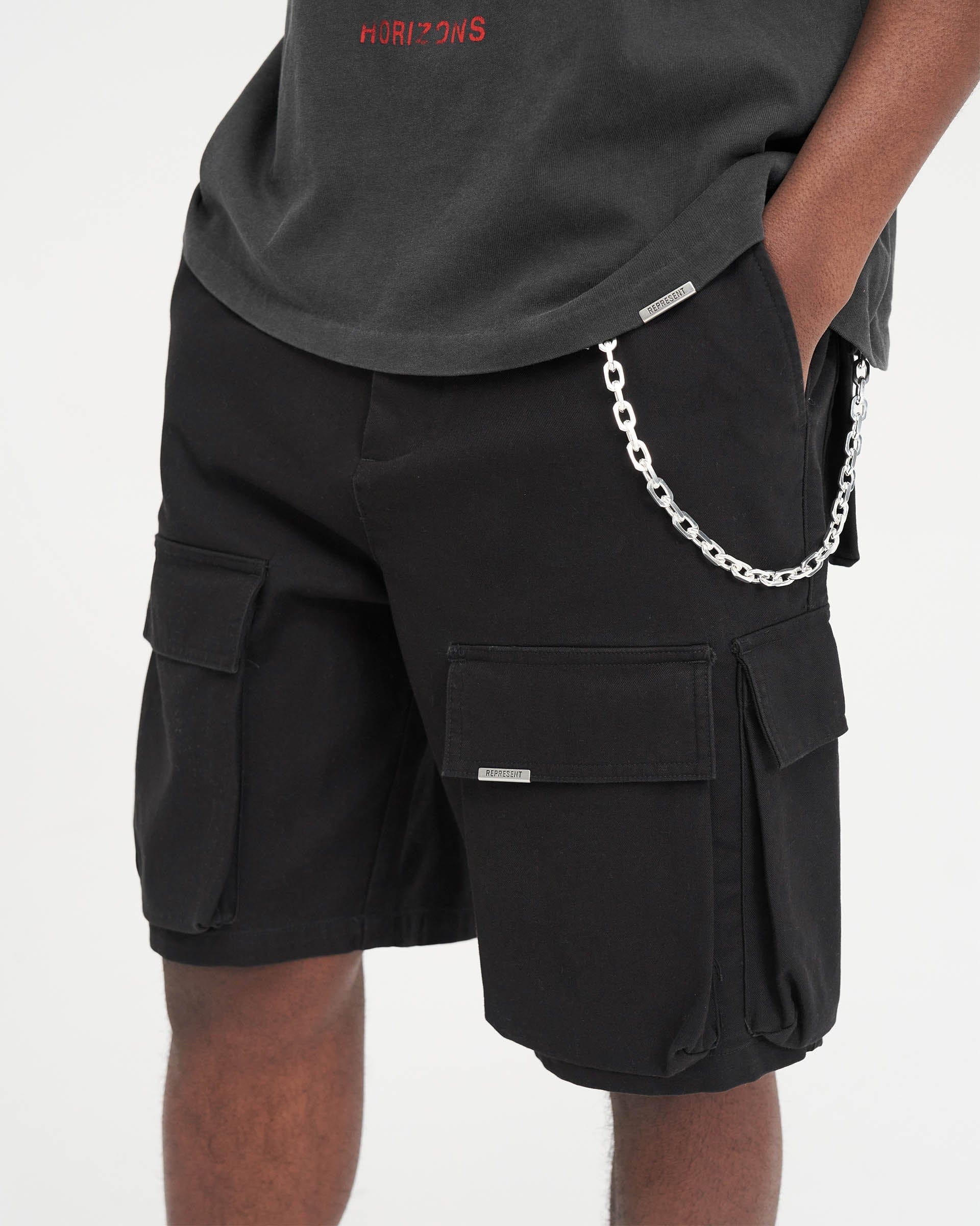 SS24 Baggy Cotton Cargo Short - Black