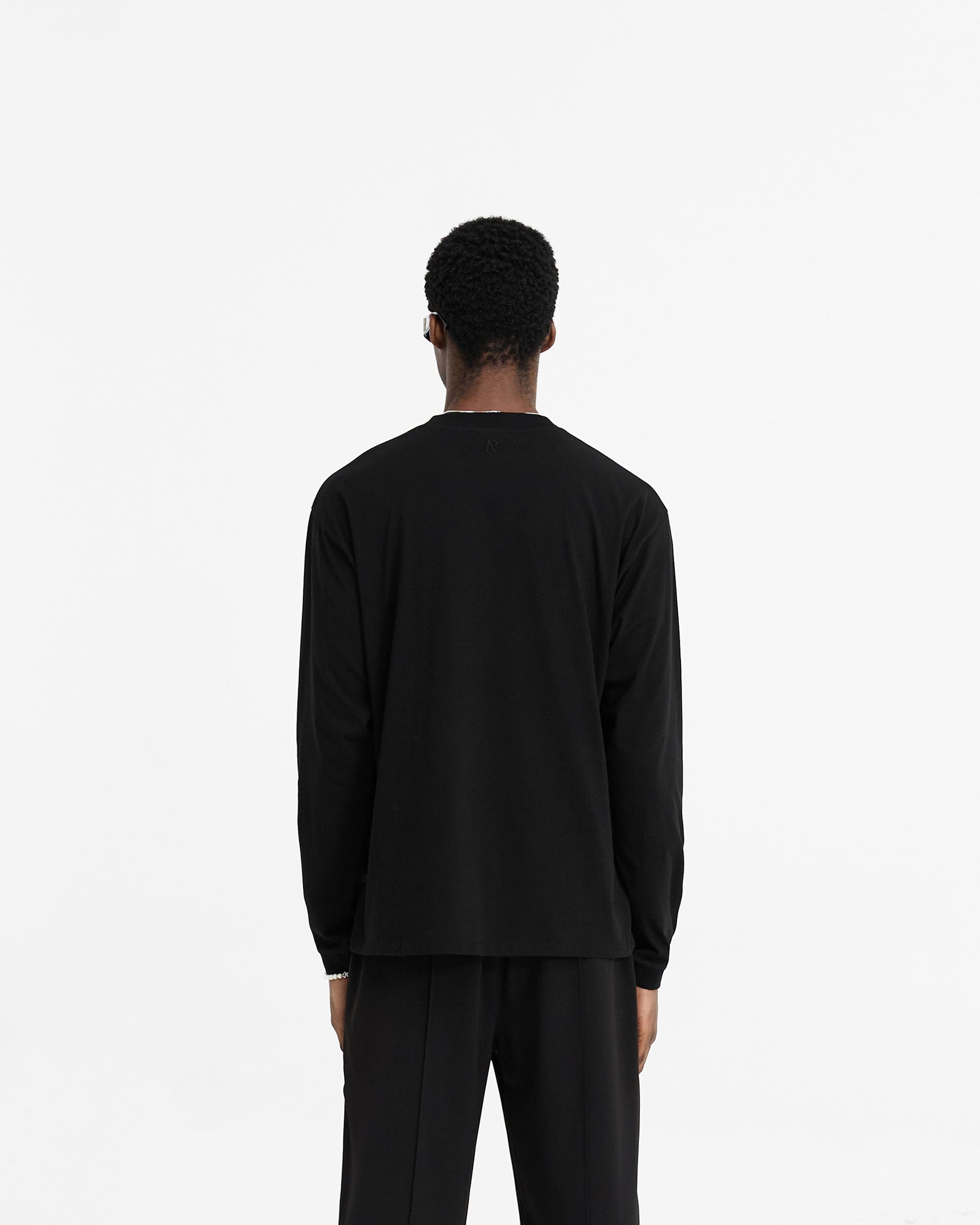 Initial Long Sleeve T - Shirt - Black