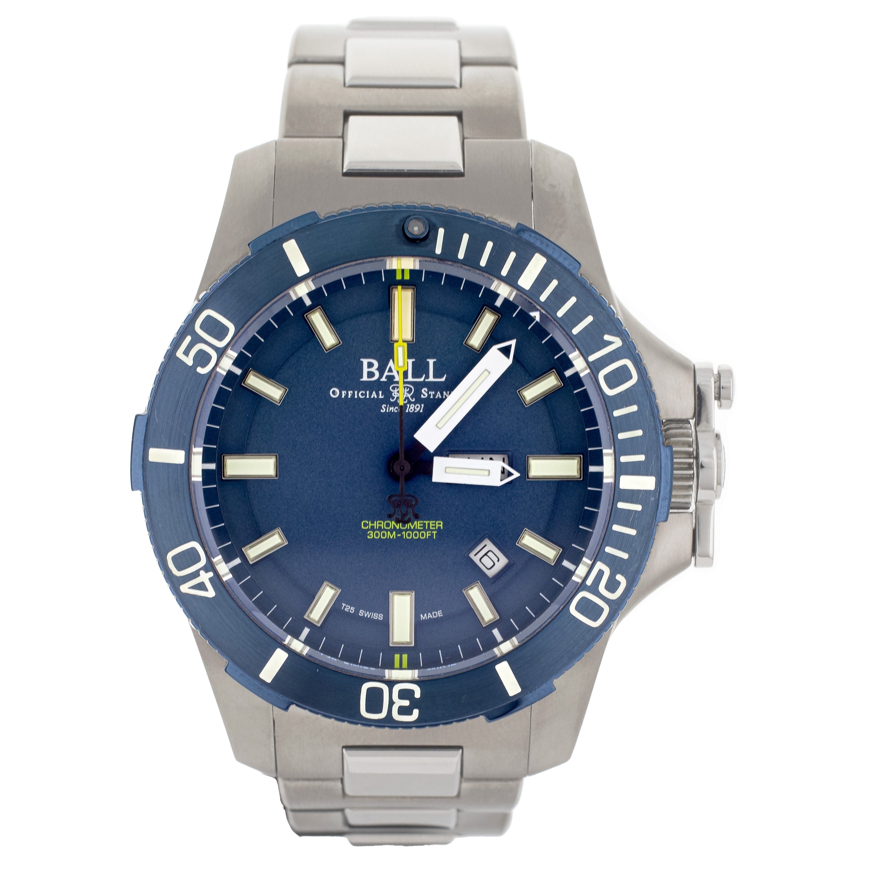 Ball Watch Co. Ball Submarine Warfare Stainless Steel Blue Dial on Bracelet 42 mm DM2276A
