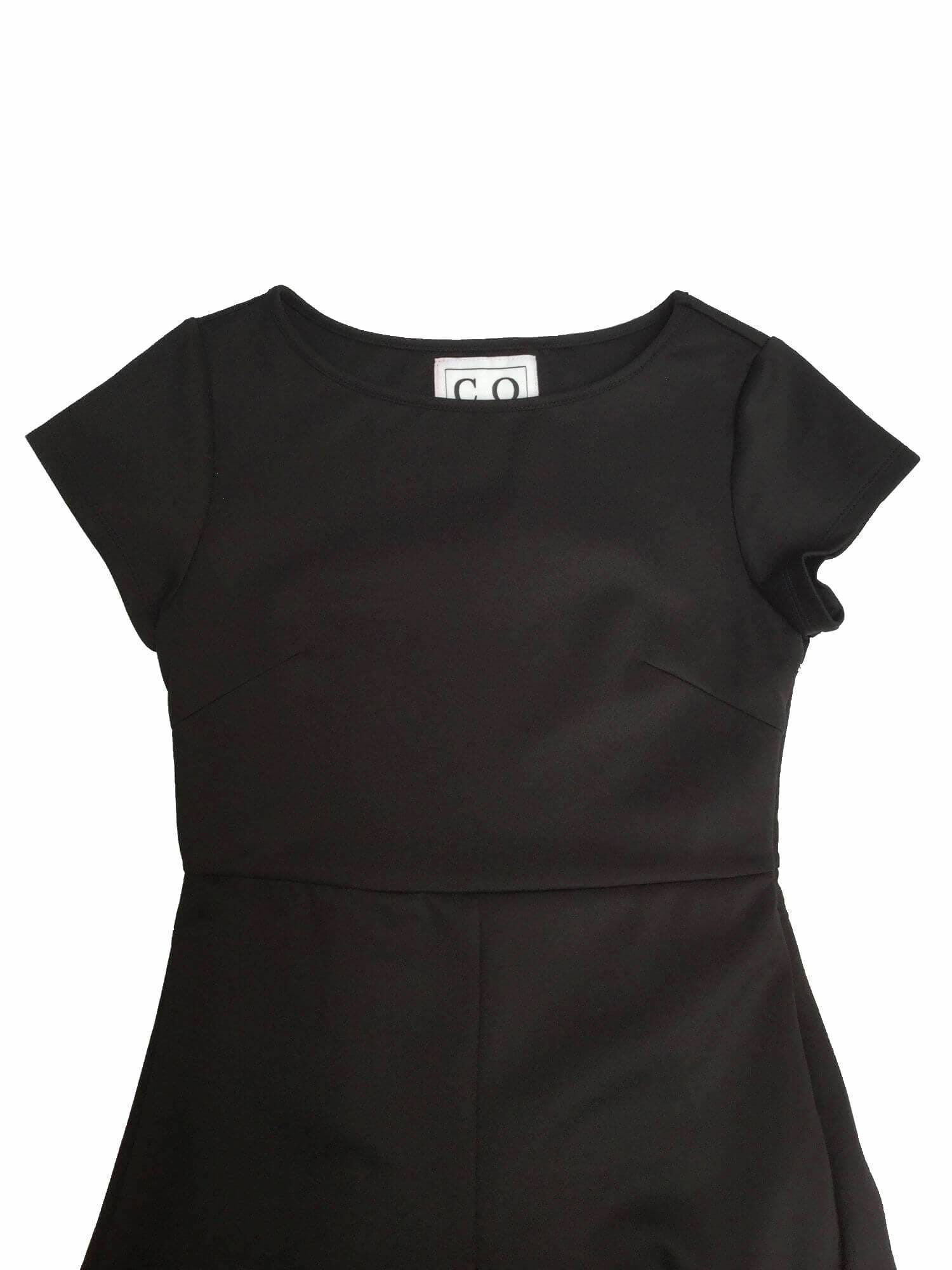 CODO Scuba Midi Asymmetrical Tunic Dress Black