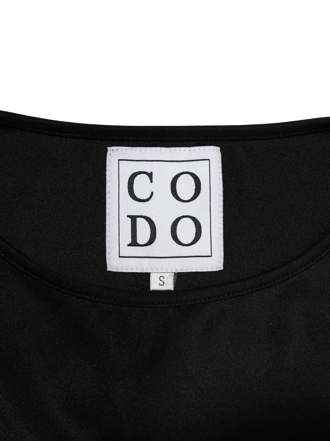 CODO Scuba Midi Asymmetrical Tunic Dress Black