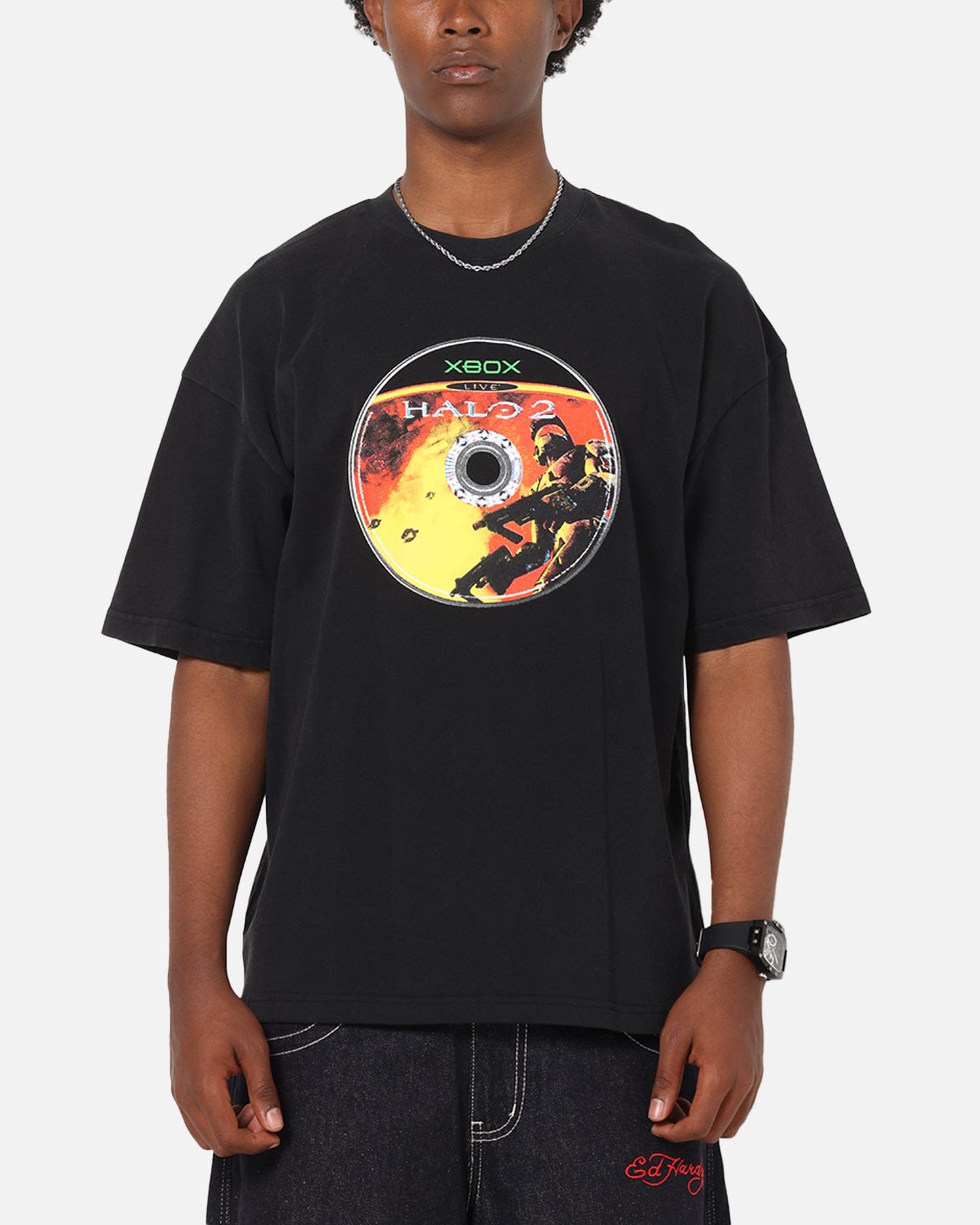 73studio x Halo Halo 2 Disc Vintage T - Shirt Off Black