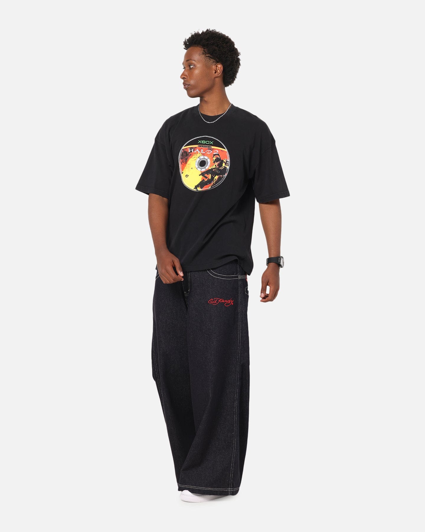73studio x Halo Halo 2 Disc Vintage T - Shirt Off Black
