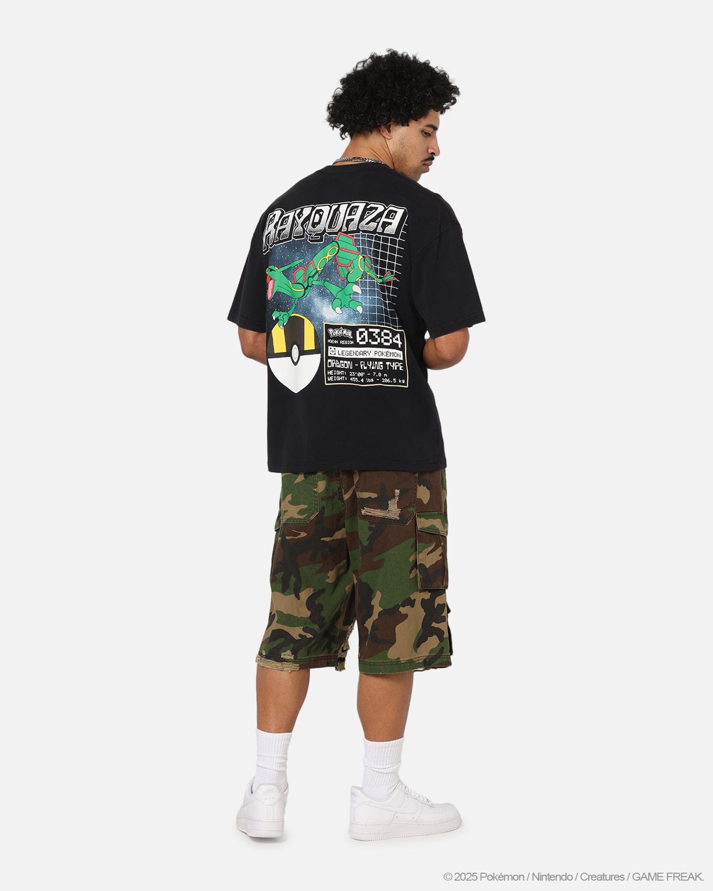 73studio The Pokémon Collection By 73Studio Rayquaza Vintage T - Shirt Off Black