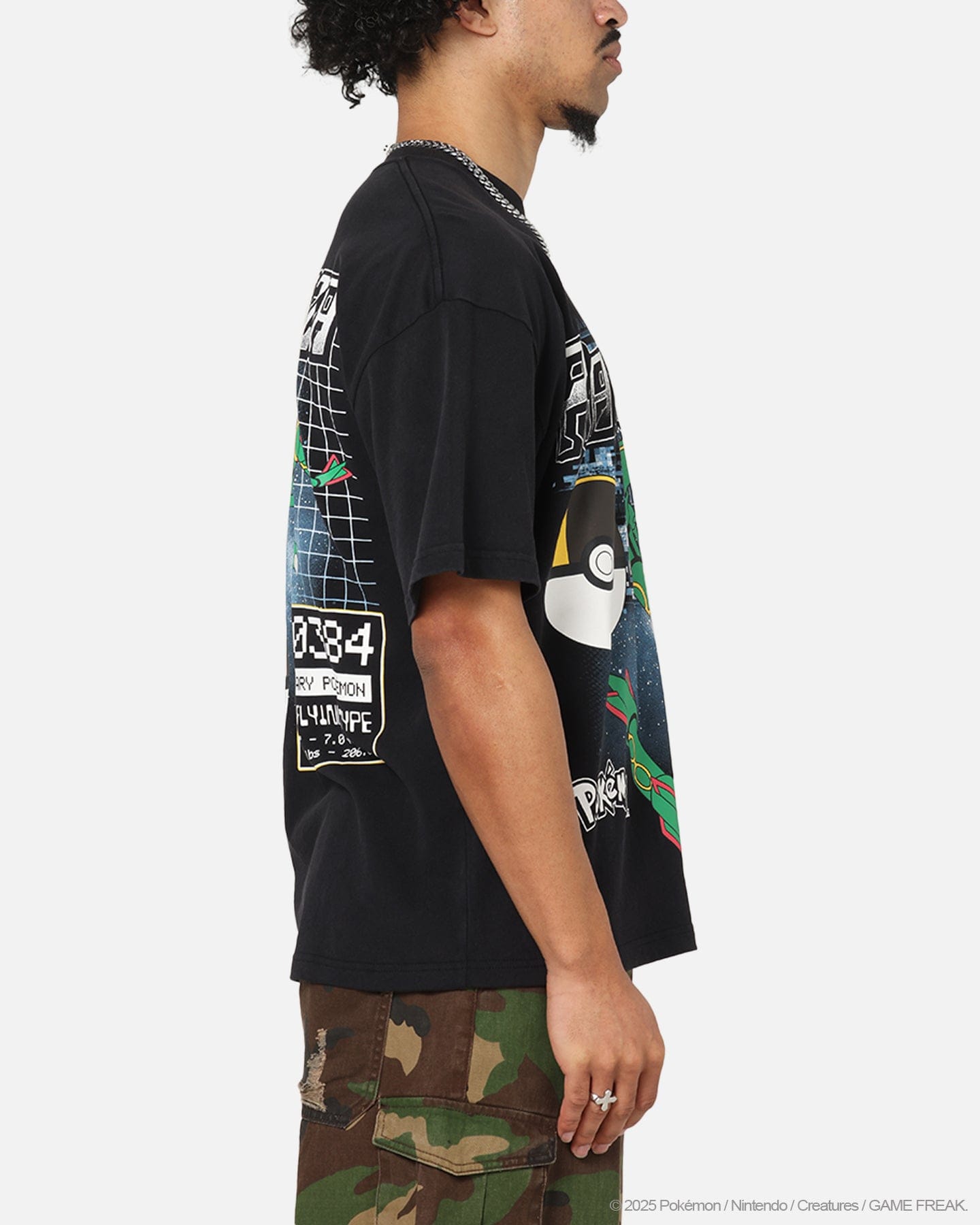 73studio The Pokémon Collection By 73Studio Rayquaza Vintage T - Shirt Off Black