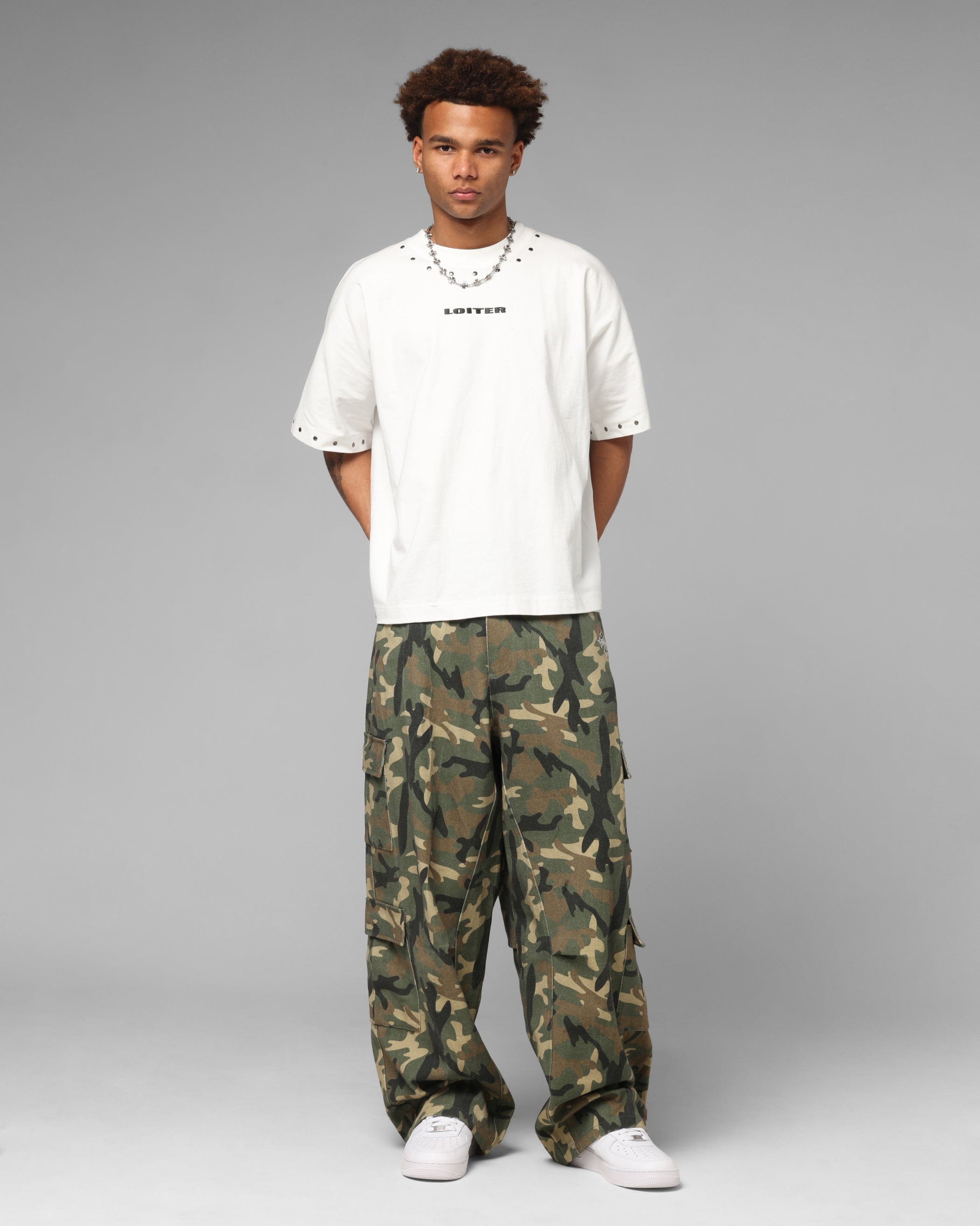 Loiter F - 16 Balloon Cargo Pants Woodland Camo