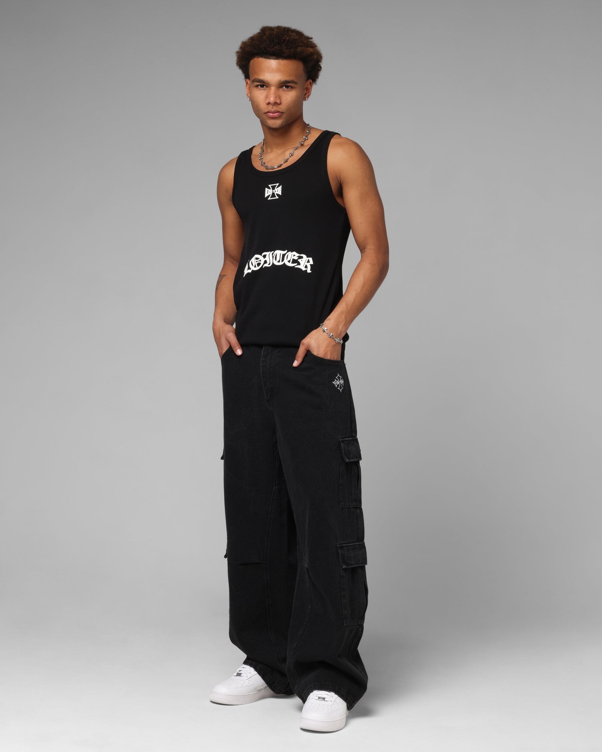 Loiter F - 16 Balloon Cargo Pants Black