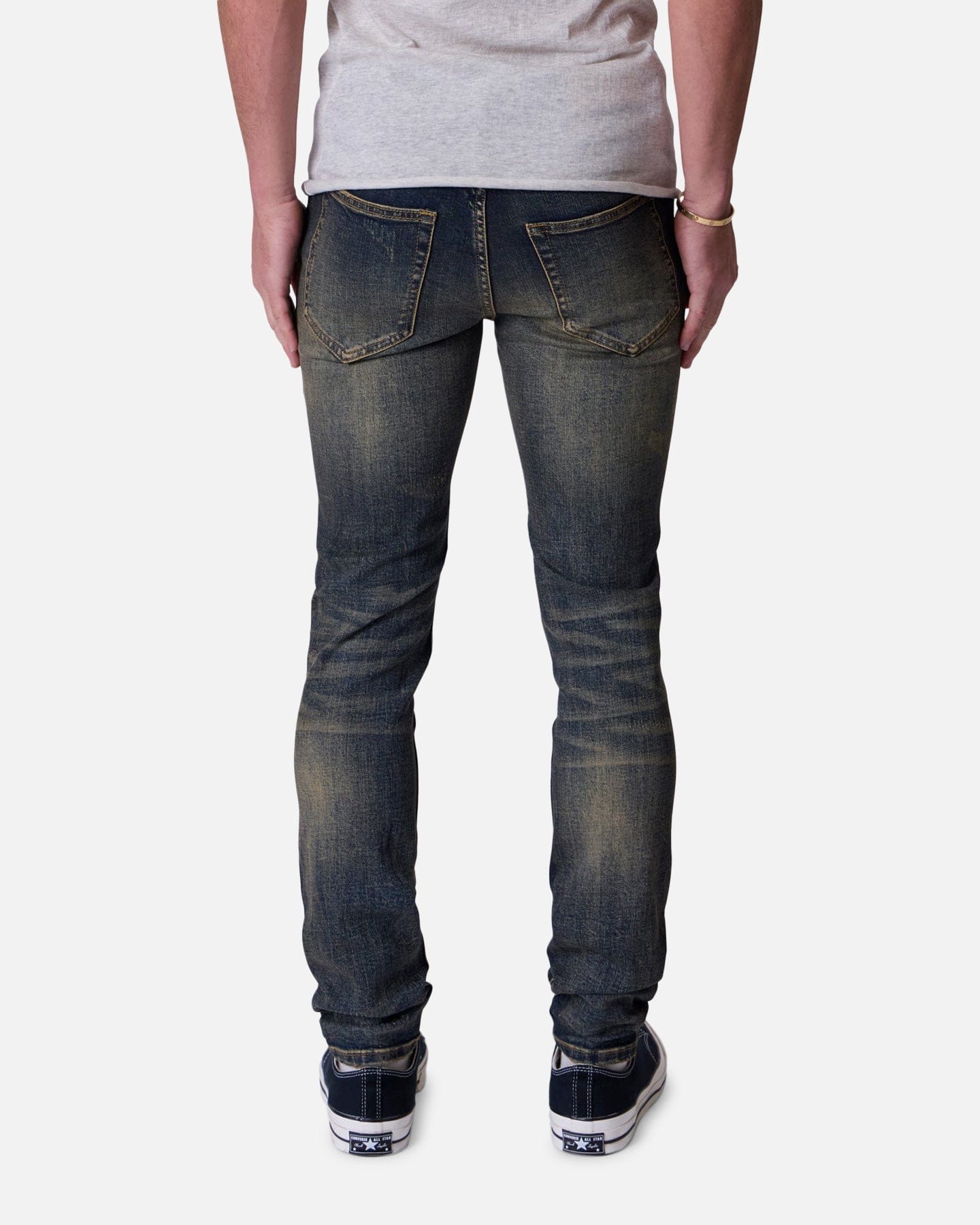 MNML Skinny Chewed Up Jeans Stone Washed Shadow