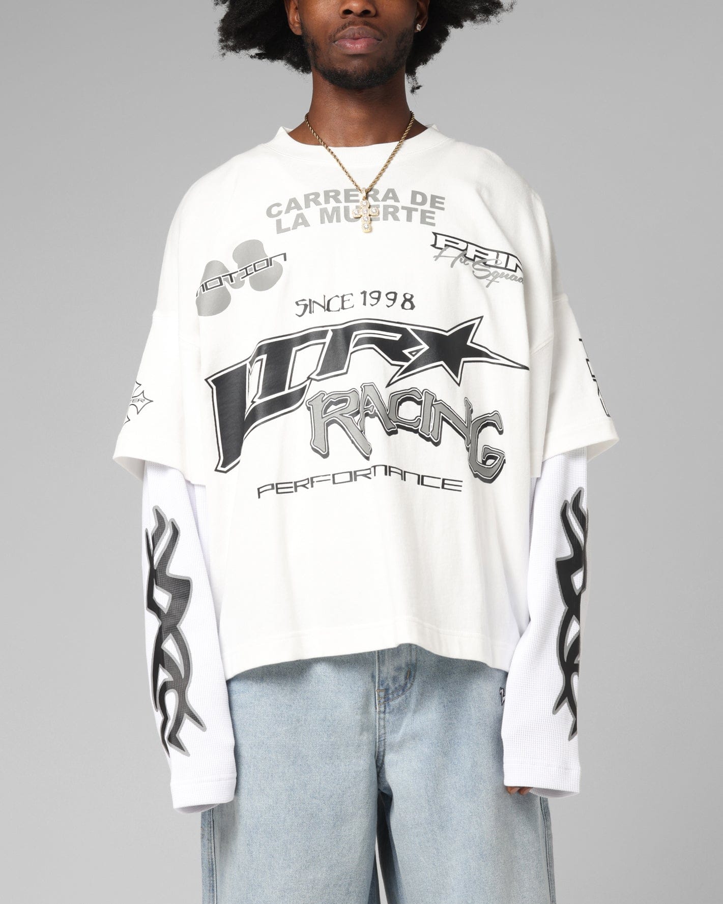 Loiter Performance Layered Long Sleeve T - Shirt Off White