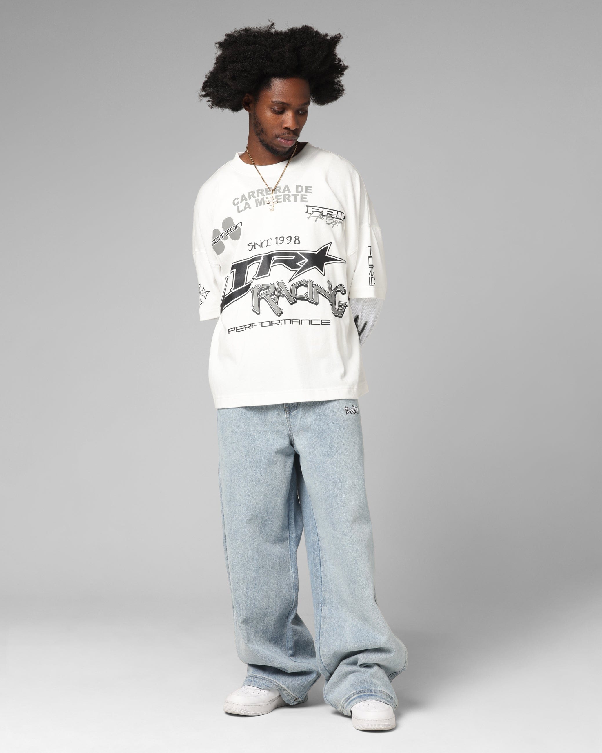 Loiter Performance Layered Long Sleeve T - Shirt Off White
