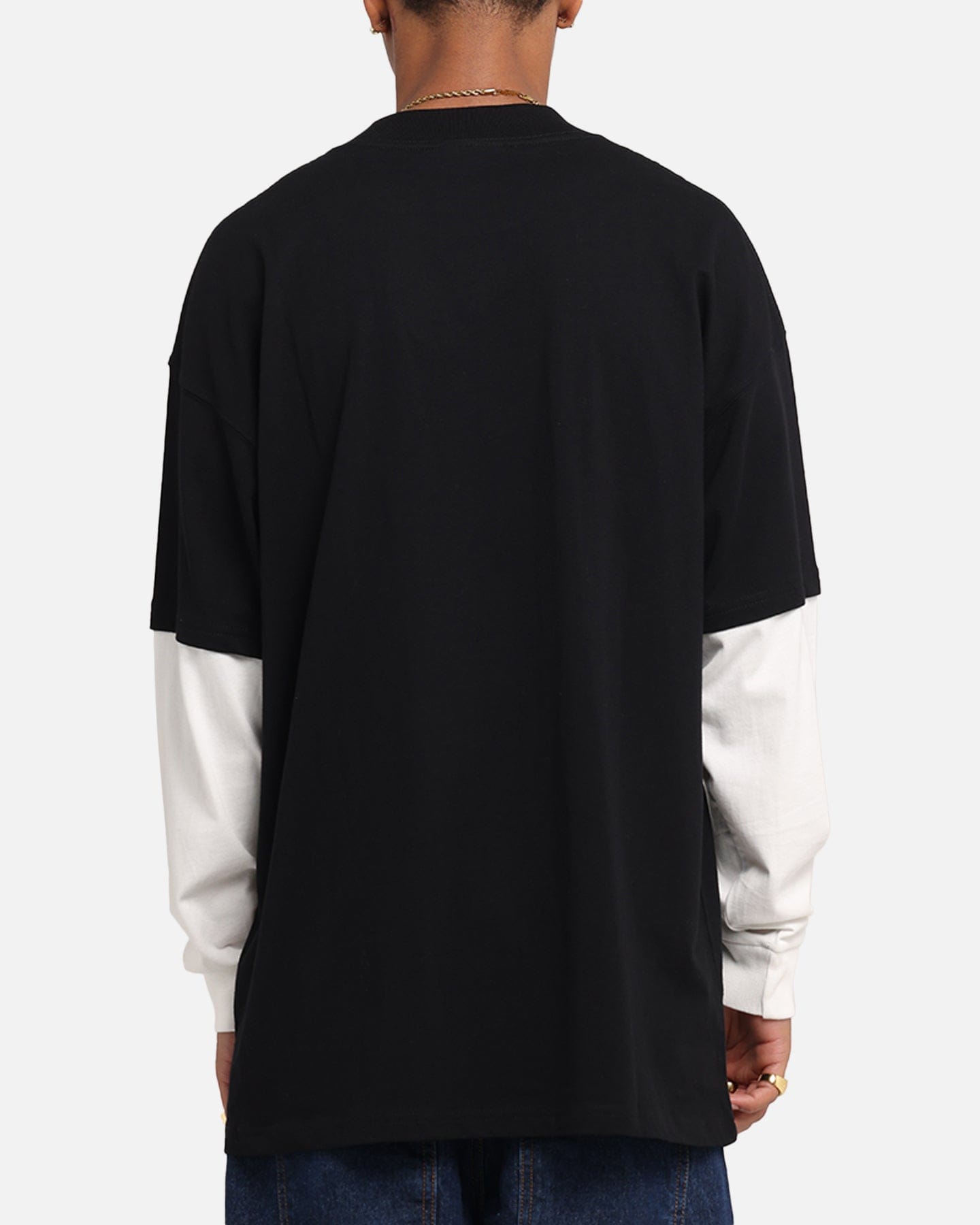 Carre Graffiti Layered Long Sleeve T - Shirt Black/Off White