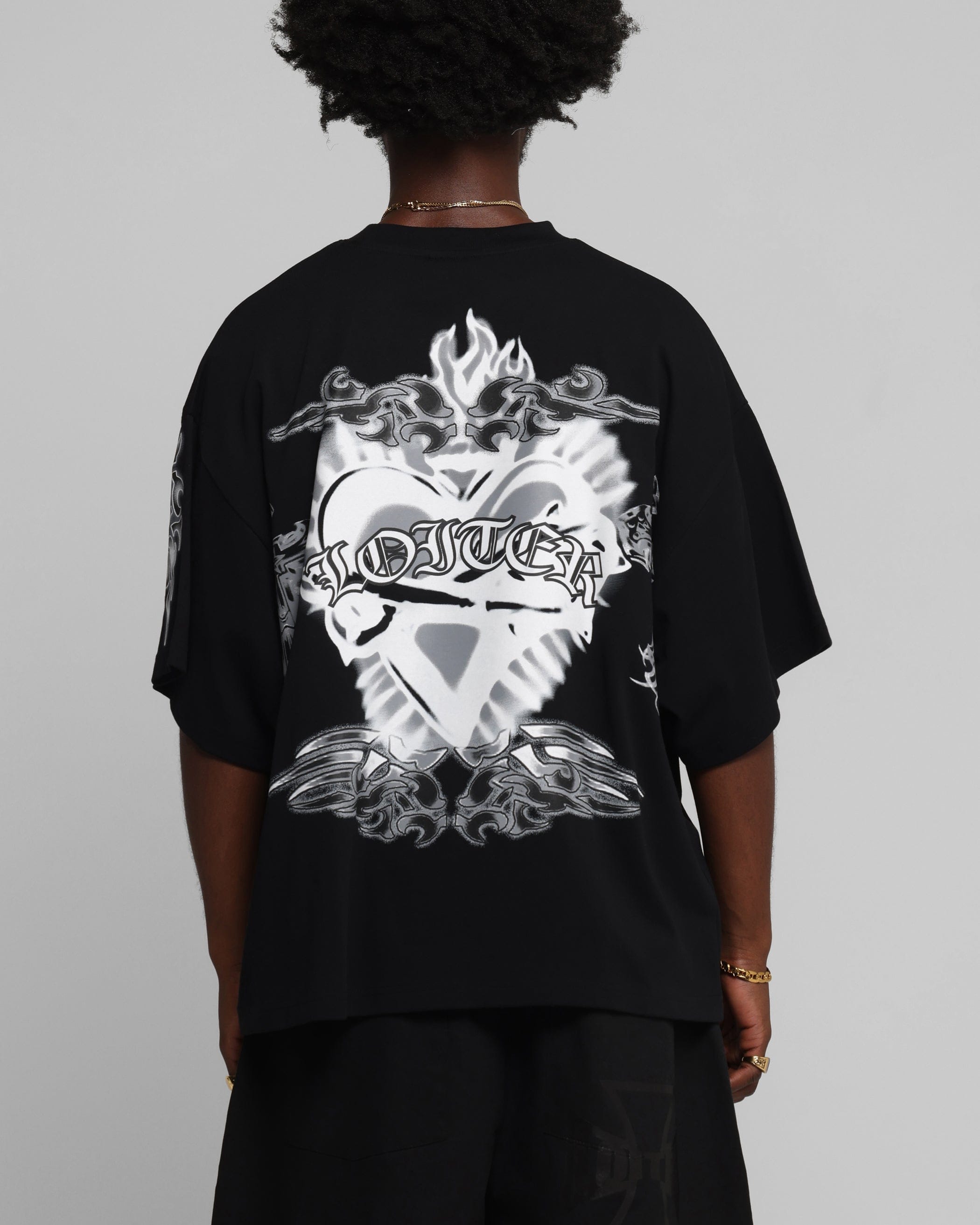 Loiter Hearts T - Shirt Black