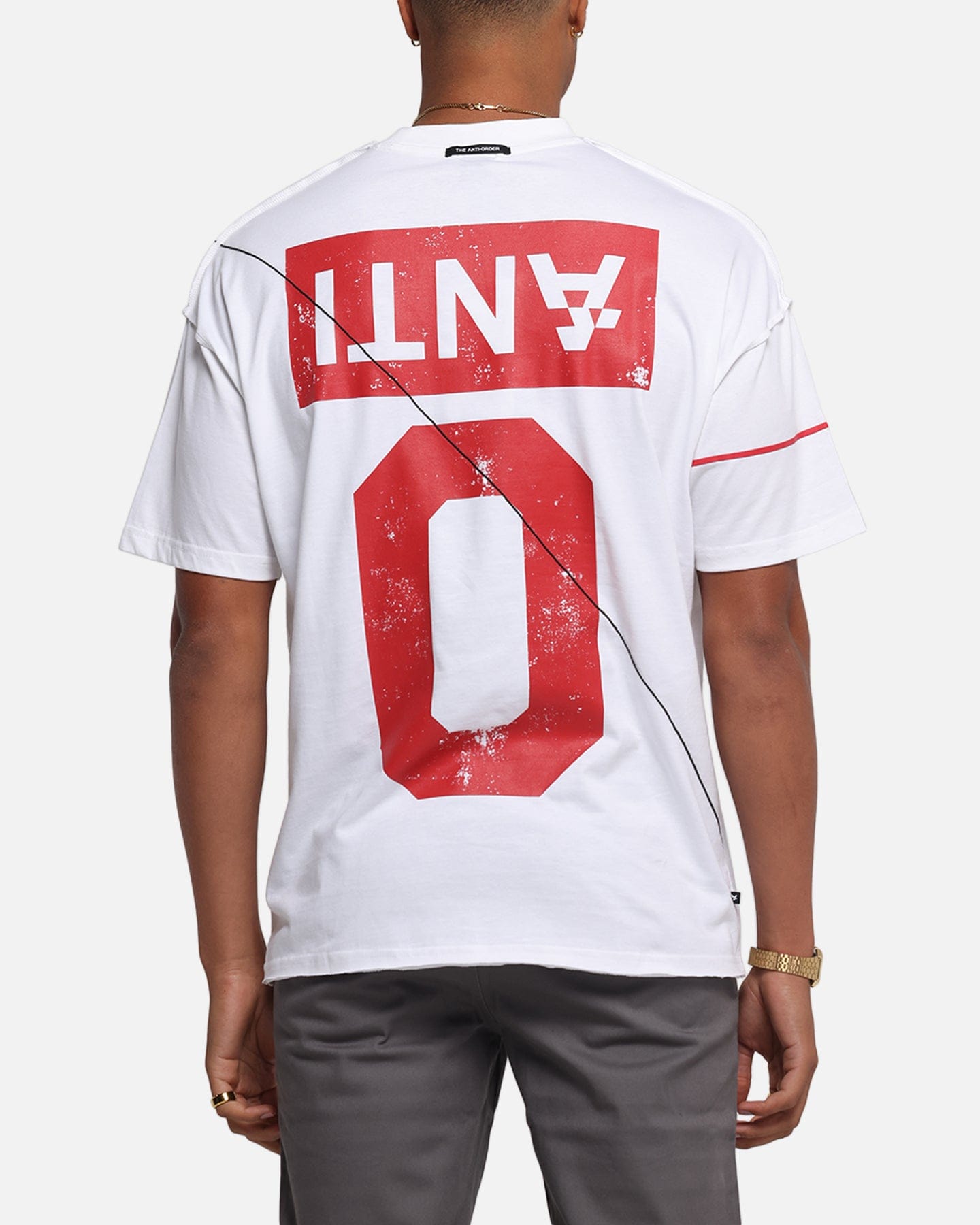 The Anti Order Azero Non Seam Oversized T - Shirt White/Red