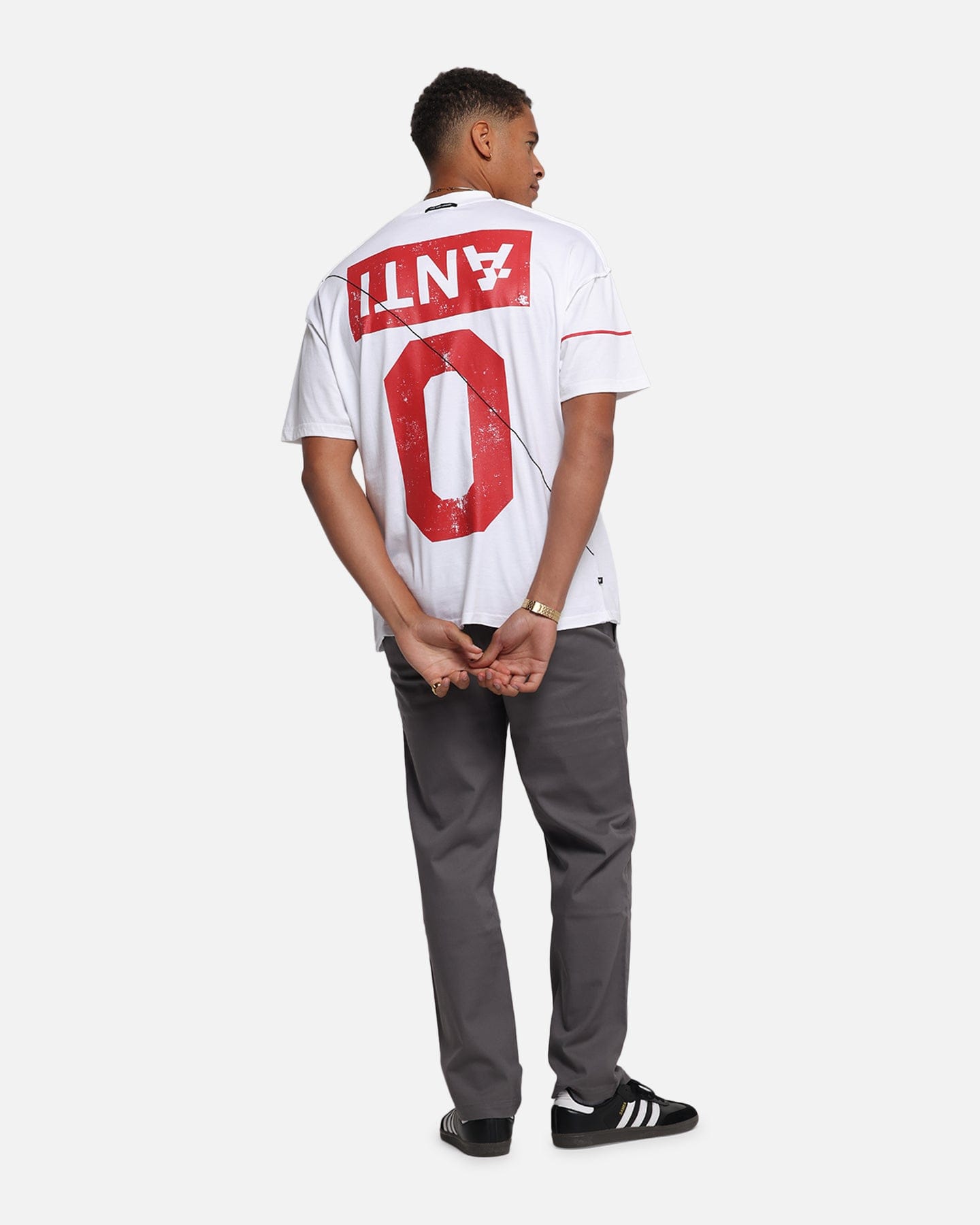 The Anti Order Azero Non Seam Oversized T - Shirt White/Red
