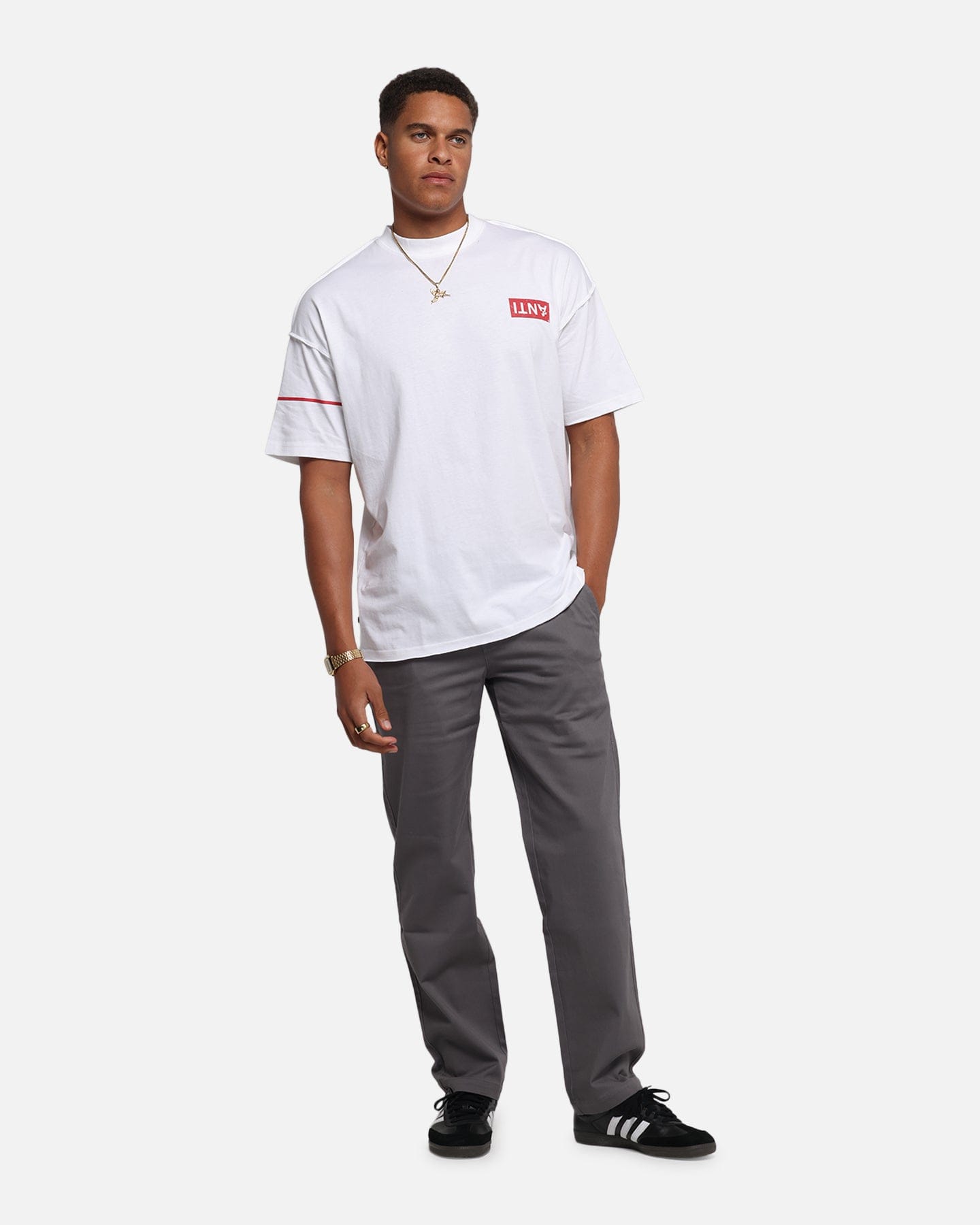 The Anti Order Azero Non Seam Oversized T - Shirt White/Red