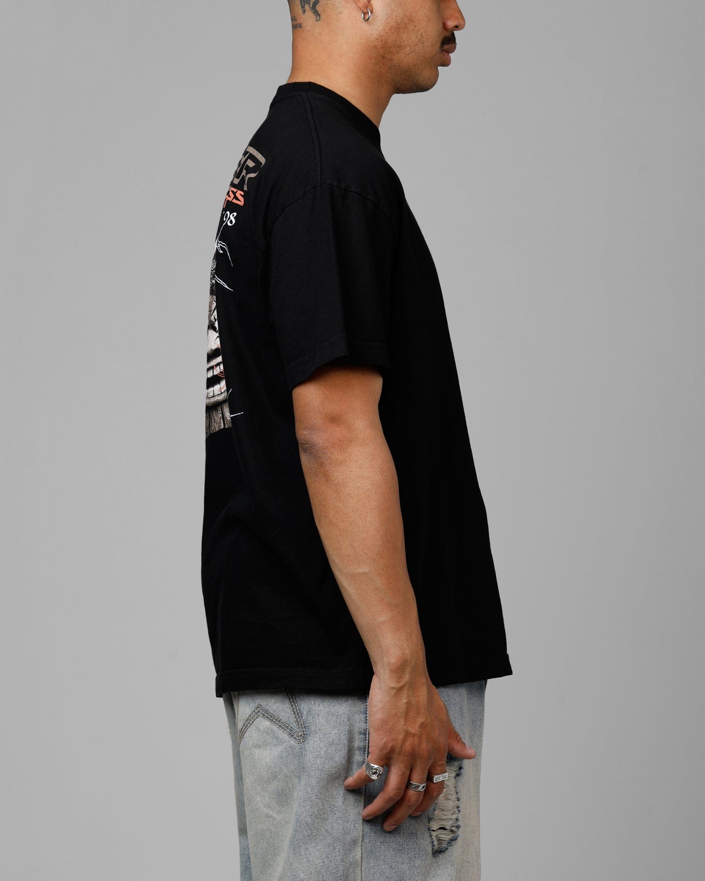 Loiter Summer Motocross Vintage T - Shirt Black