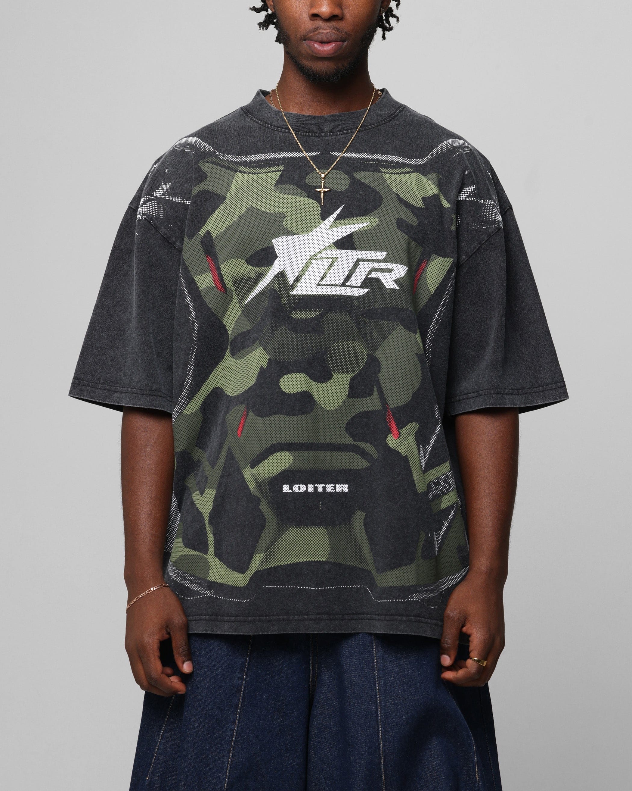 Loiter Motocross Vintage T - Shirt Vintage Black