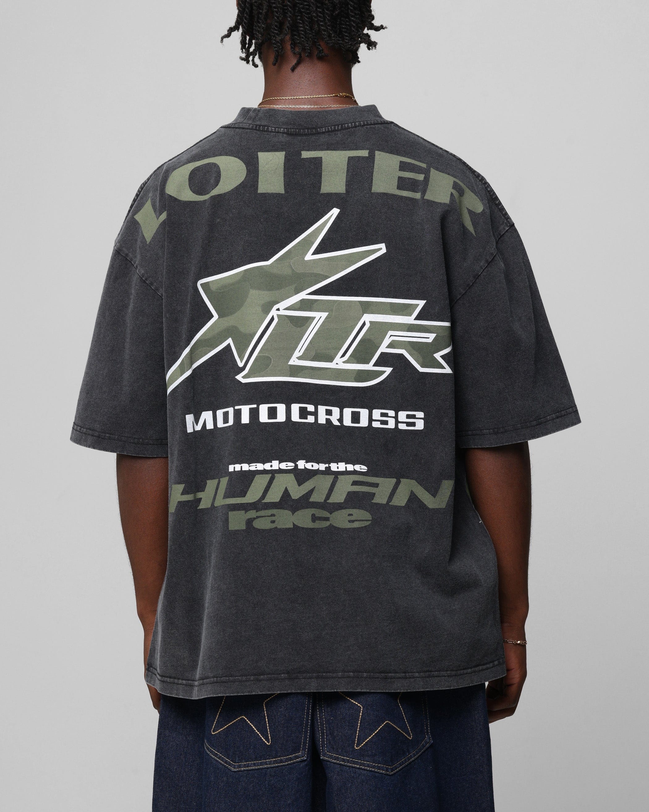 Loiter Motocross Vintage T - Shirt Vintage Black