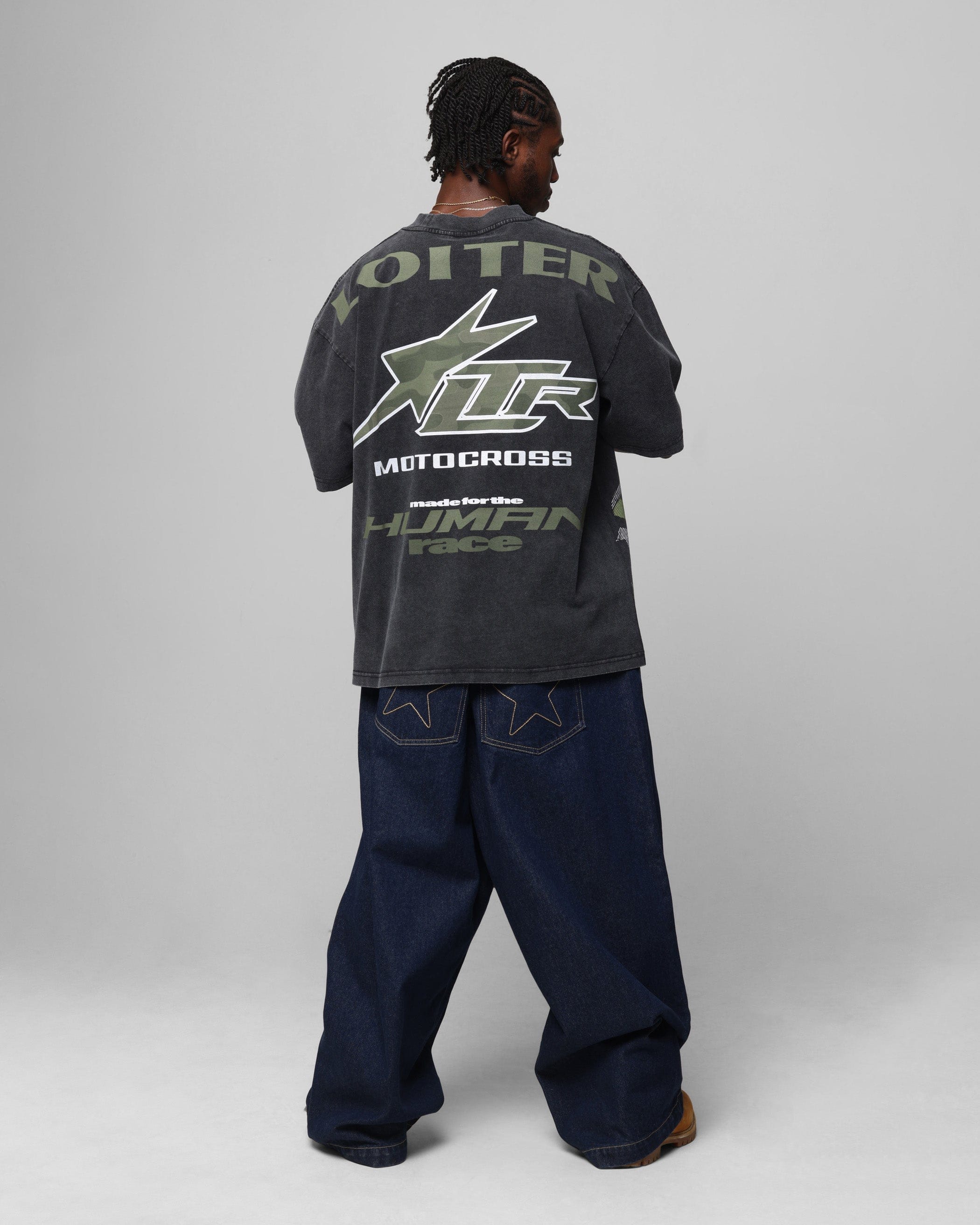 Loiter Motocross Vintage T - Shirt Vintage Black