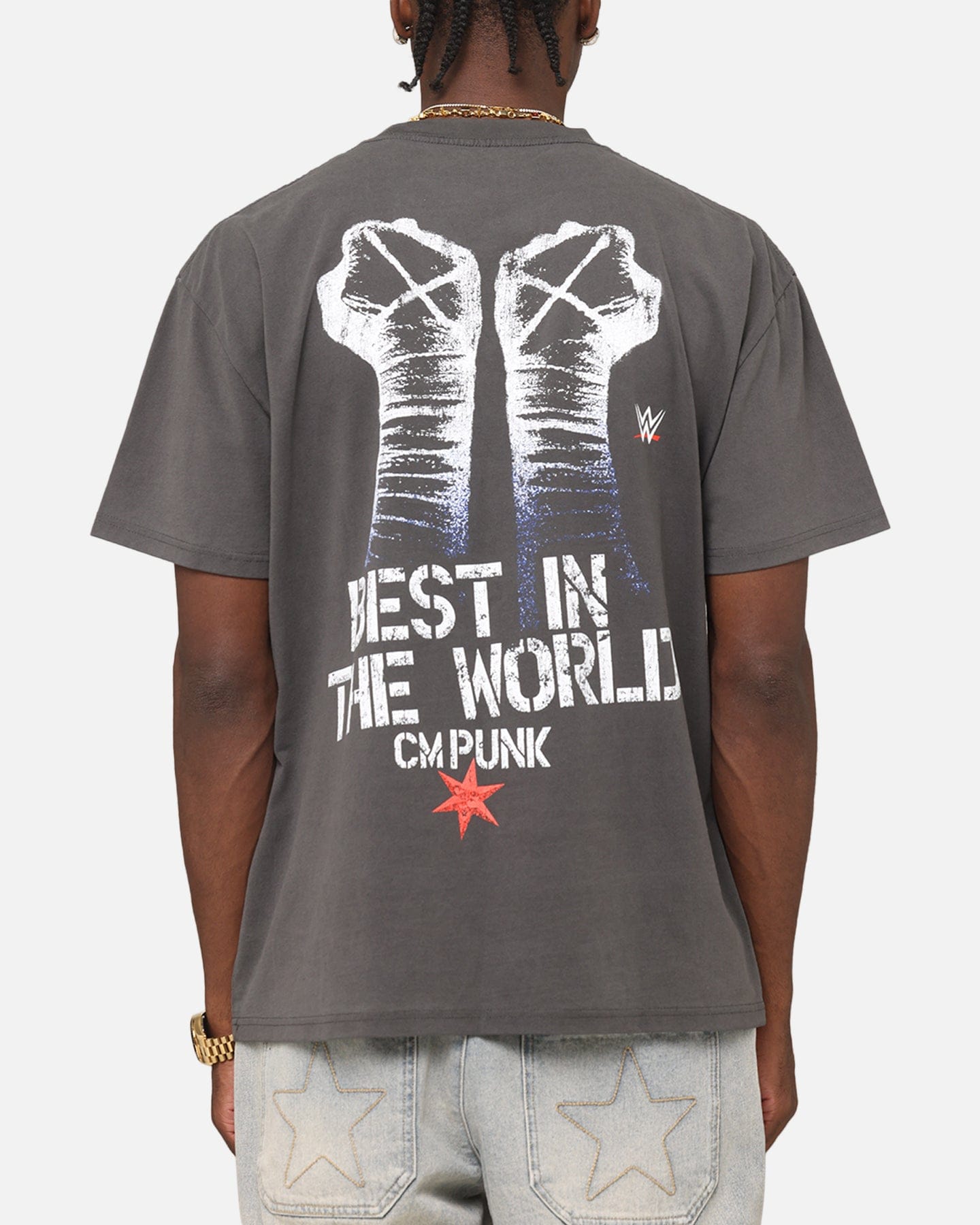Culture KINGS x WWE CM Punk Heavyweight T - Shirt Black Wash