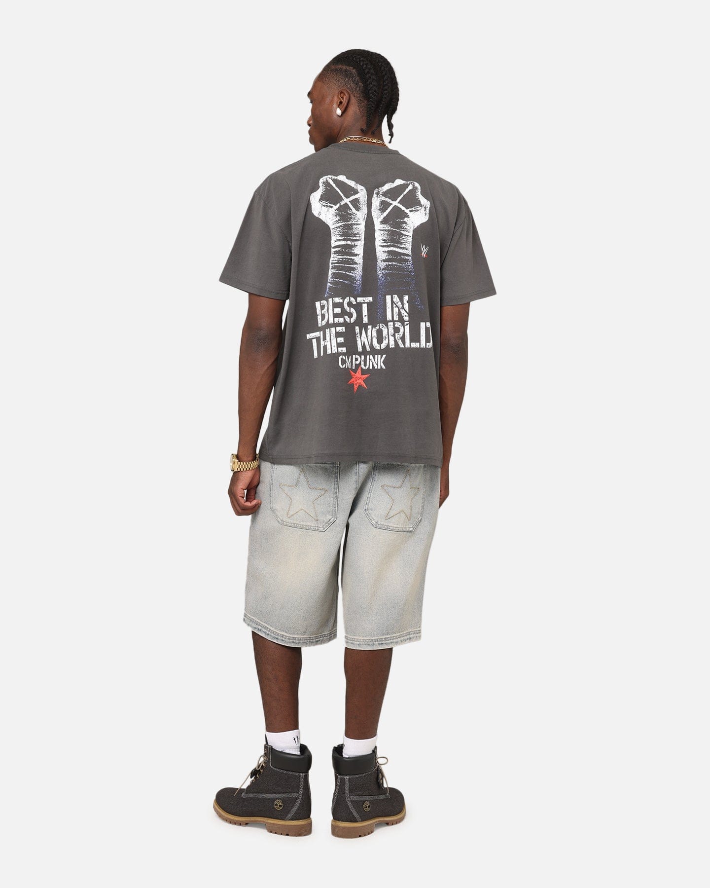 Culture KINGS x WWE CM Punk Heavyweight T - Shirt Black Wash