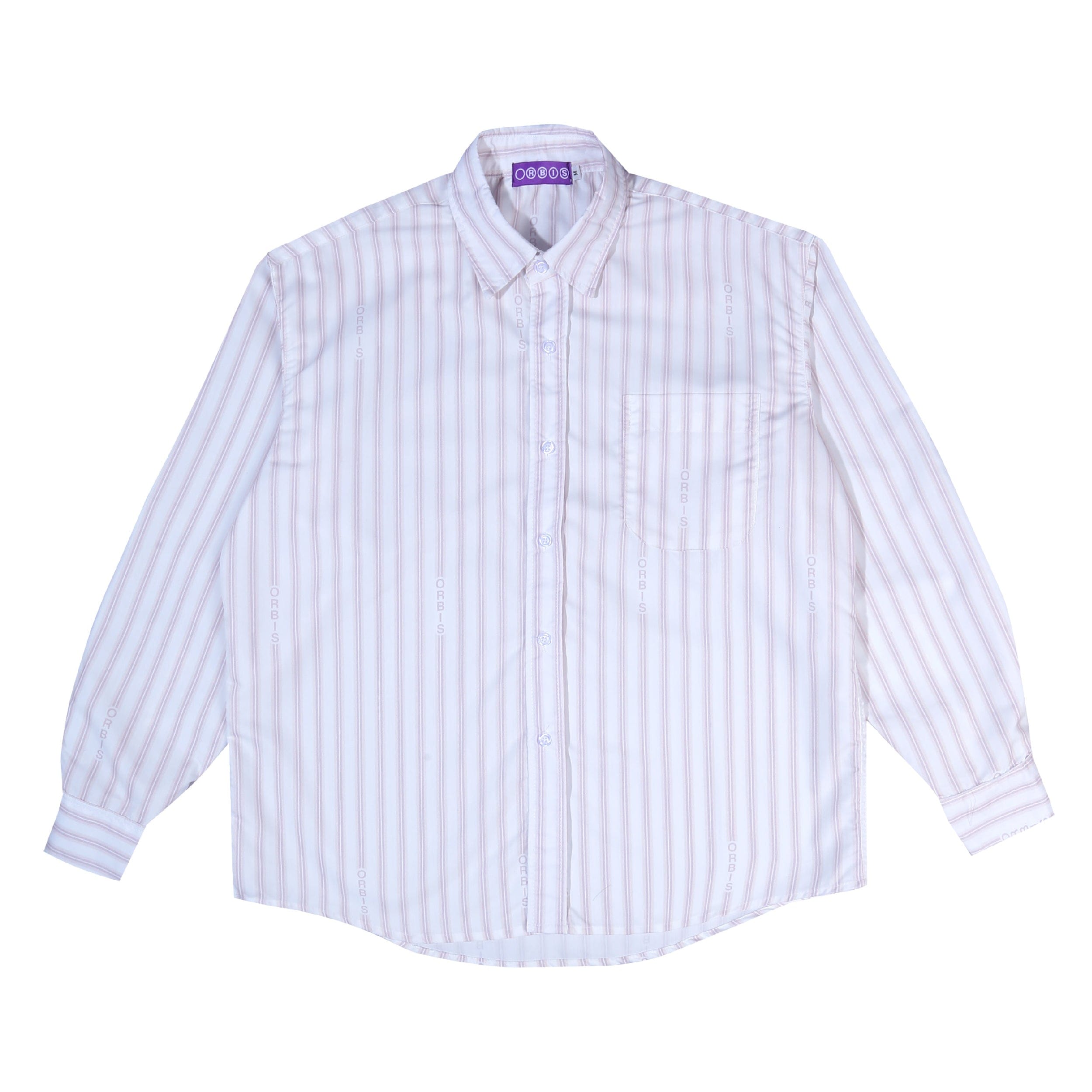 Logo Orbis Stripes Shirt Logo - Brown