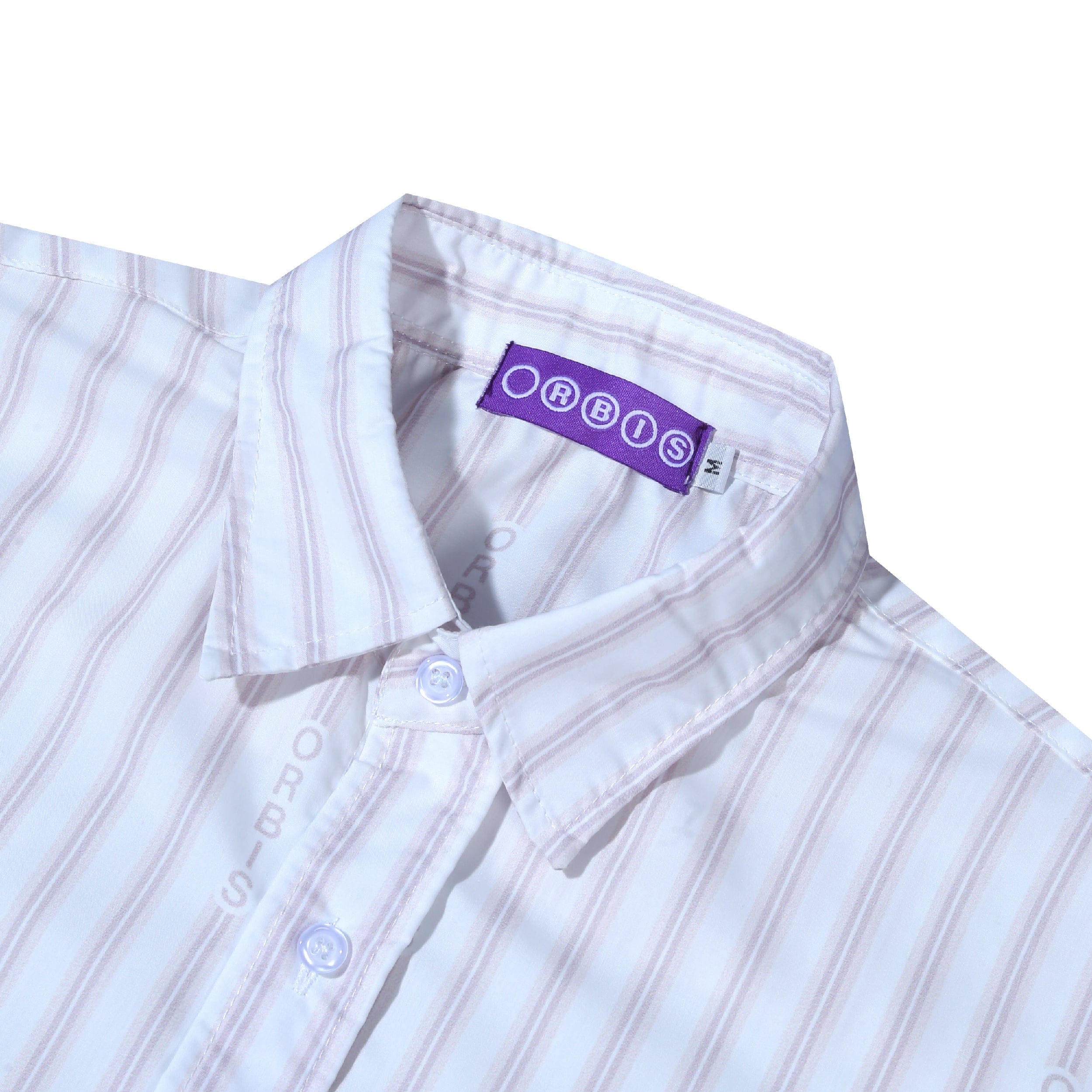 Logo Orbis Stripes Shirt Logo - Brown