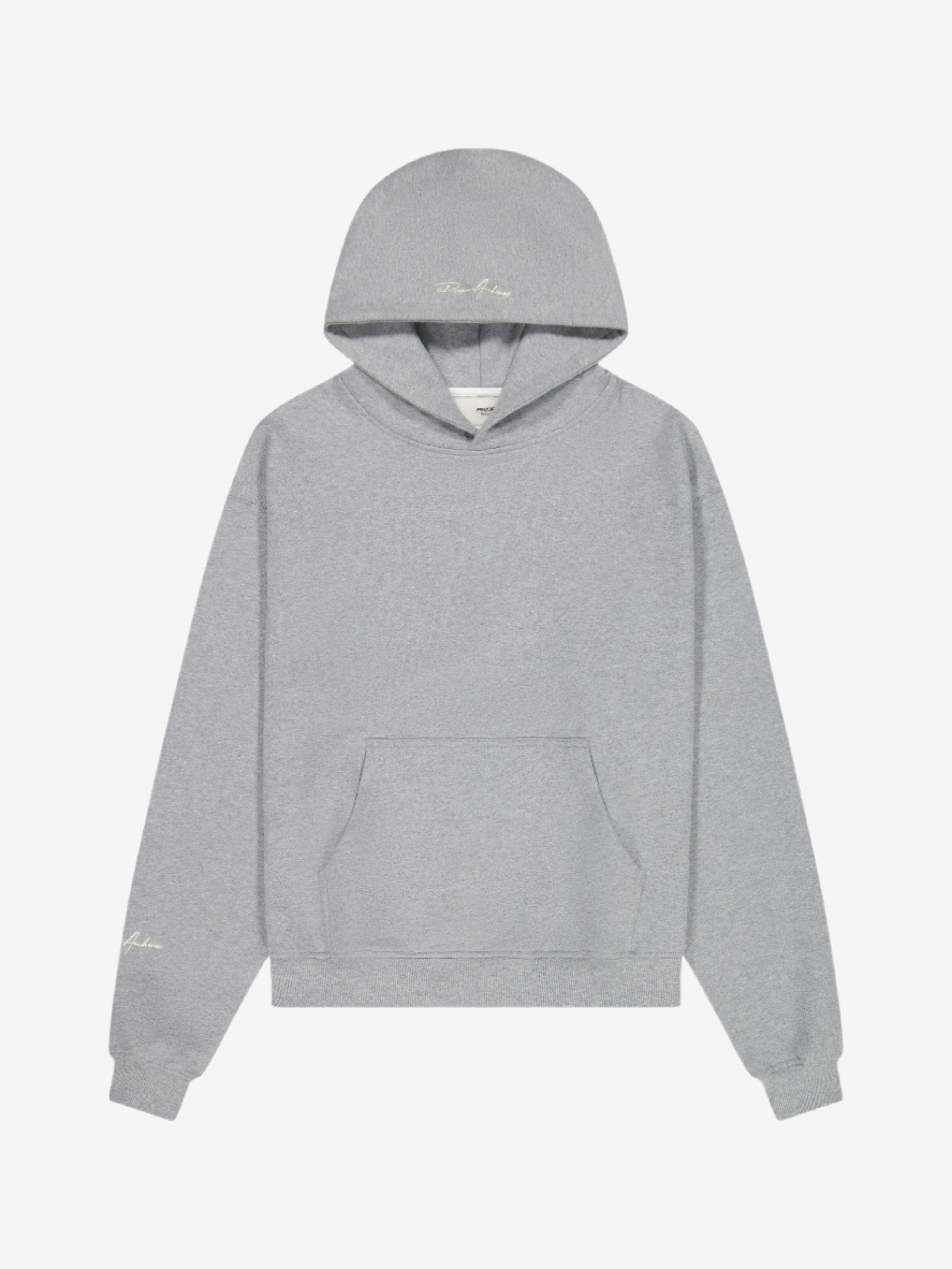 Prior Archives Prior Embroidery Logo Oversized Cropped Hoodie Heather Grey