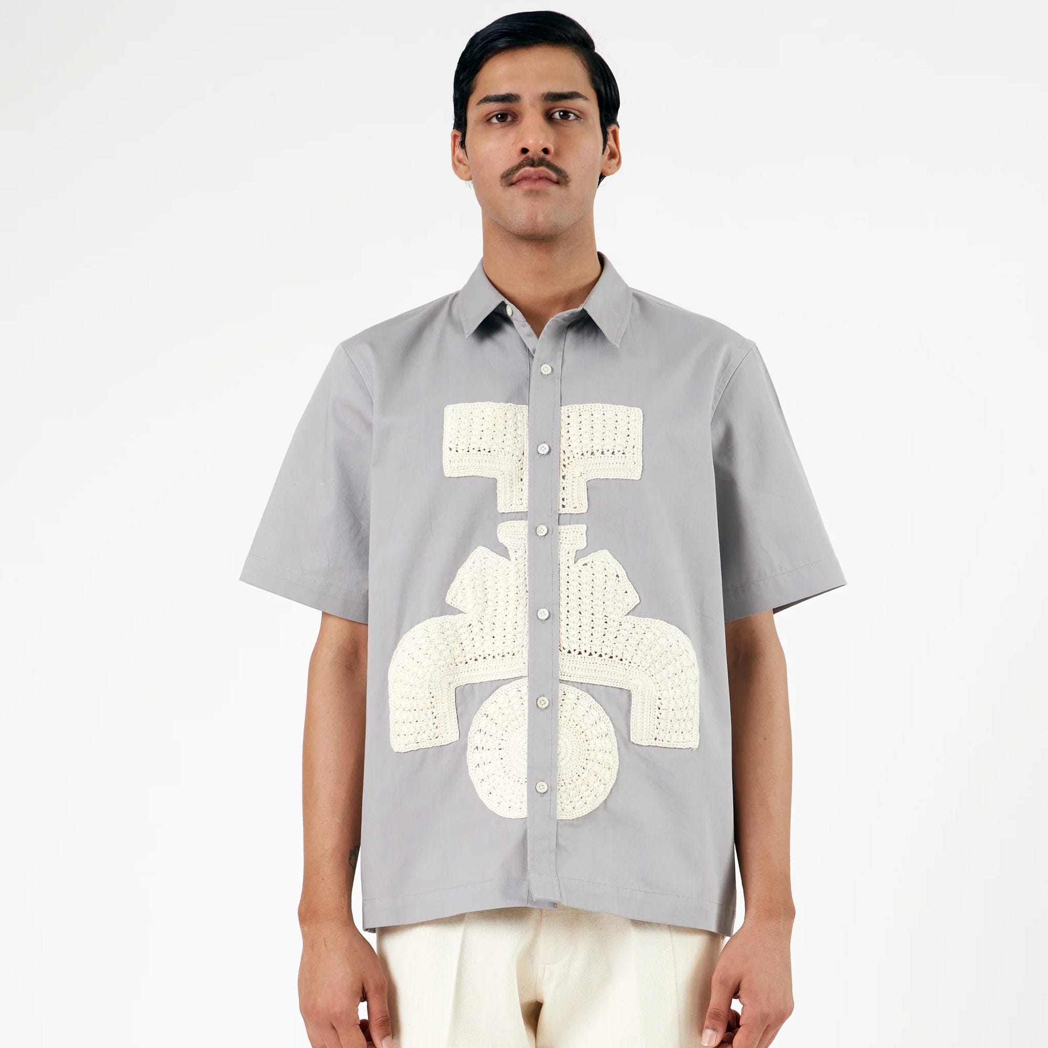 MARGN Hydrant Symbolic Applique Shirt (Grey)