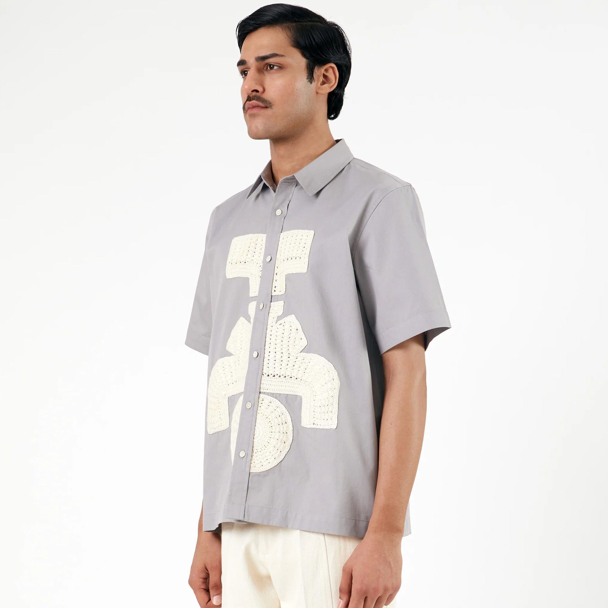 MARGN Hydrant Symbolic Applique Shirt (Grey)