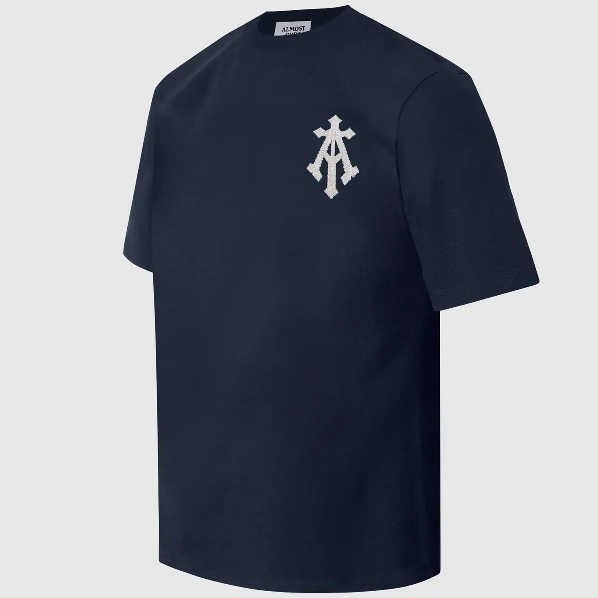 Almost Gods Alpha Cross Aari Knit T-Shirt (Navy)