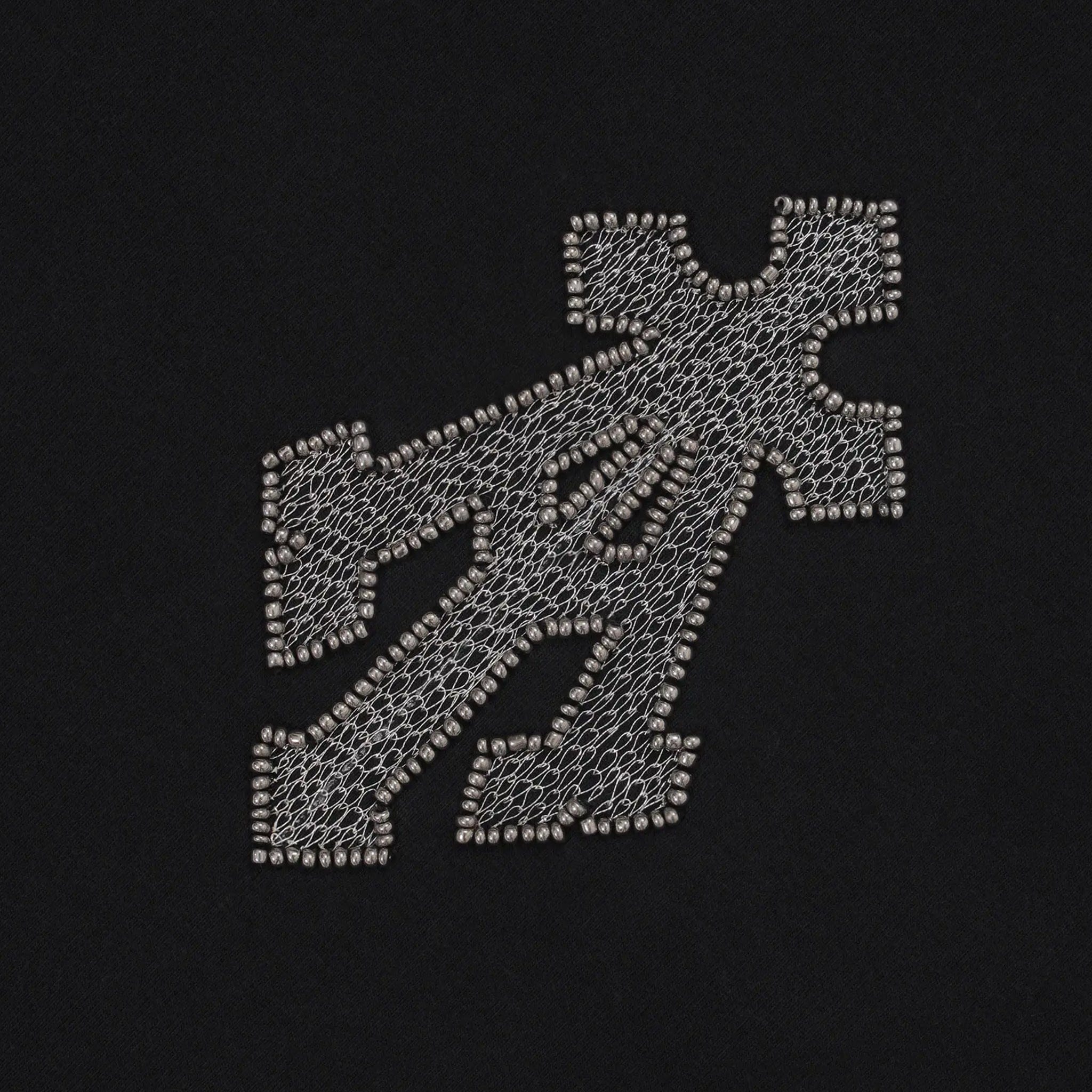 Almost Gods Alpha Cross T-Shirt In Zari Embroidery (Black)