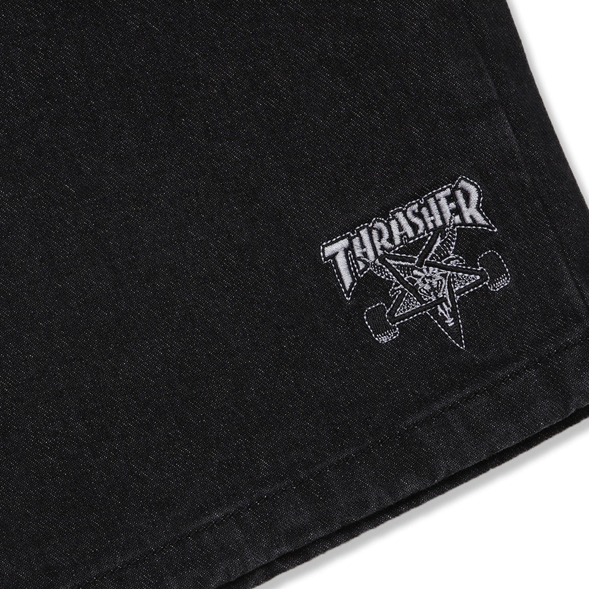 Thrasher SKATEGOAT DENIM CARPENTER SHORTS (Black)