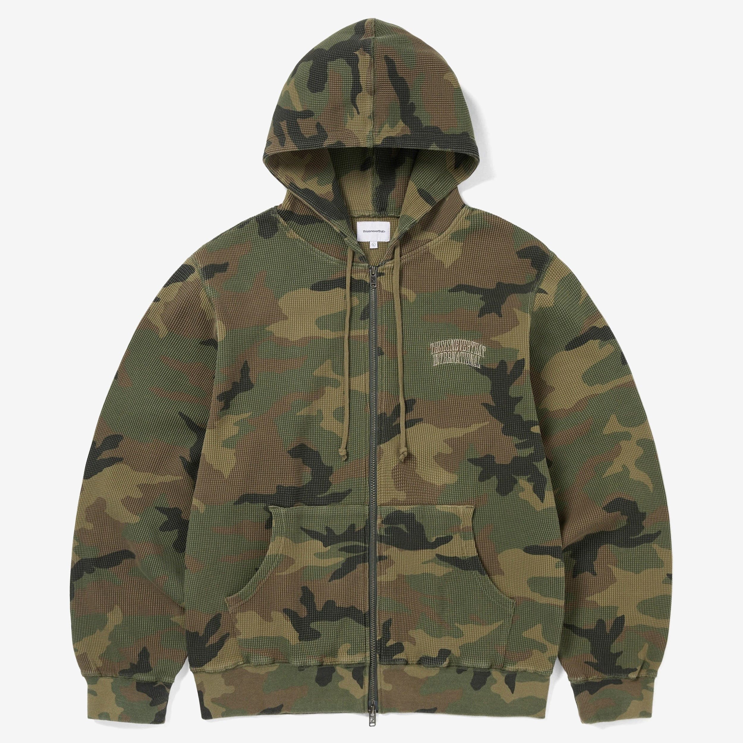 Thisisneverthat Camouflage Thermal Zip Up Hoodie