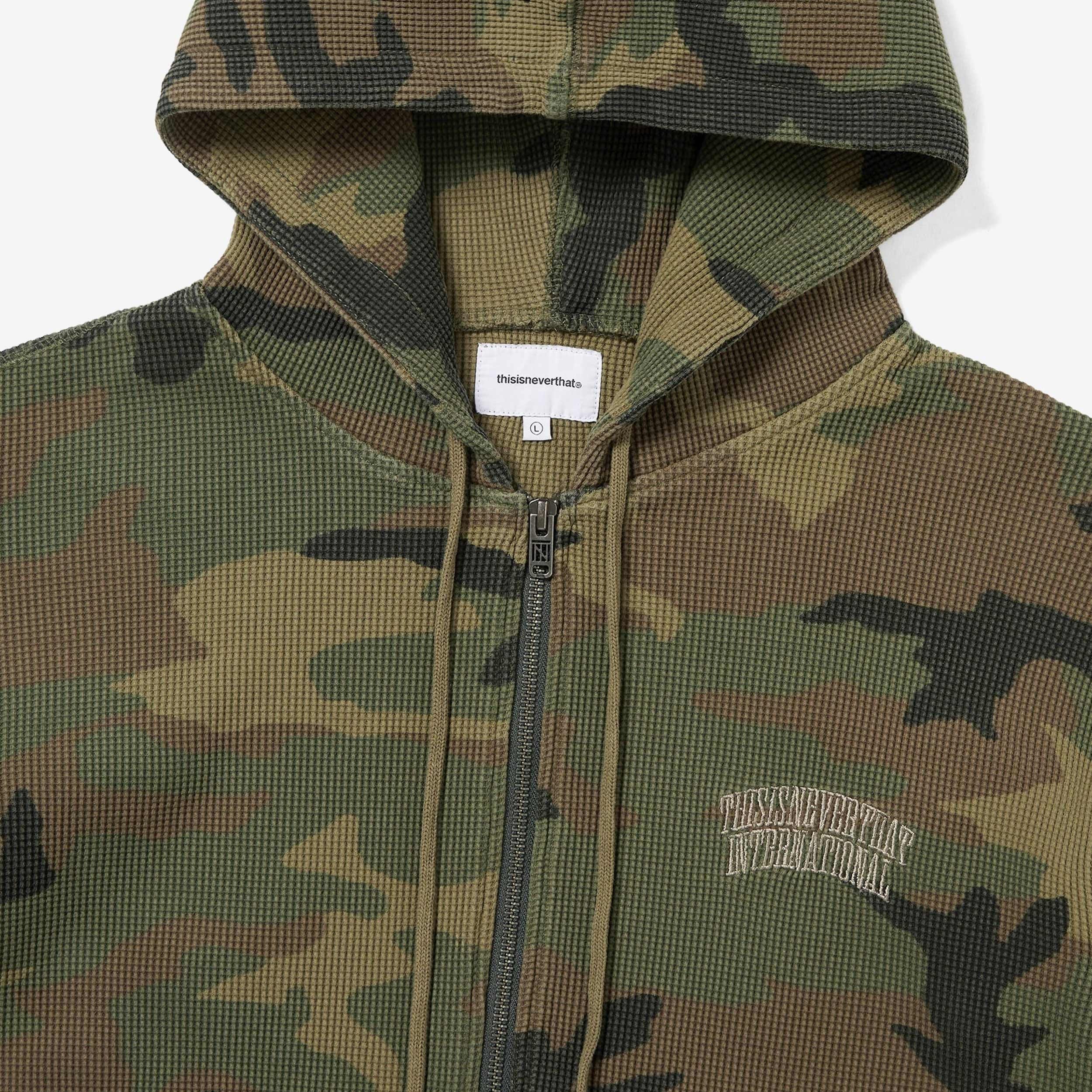 Thisisneverthat Camouflage Thermal Zip Up Hoodie