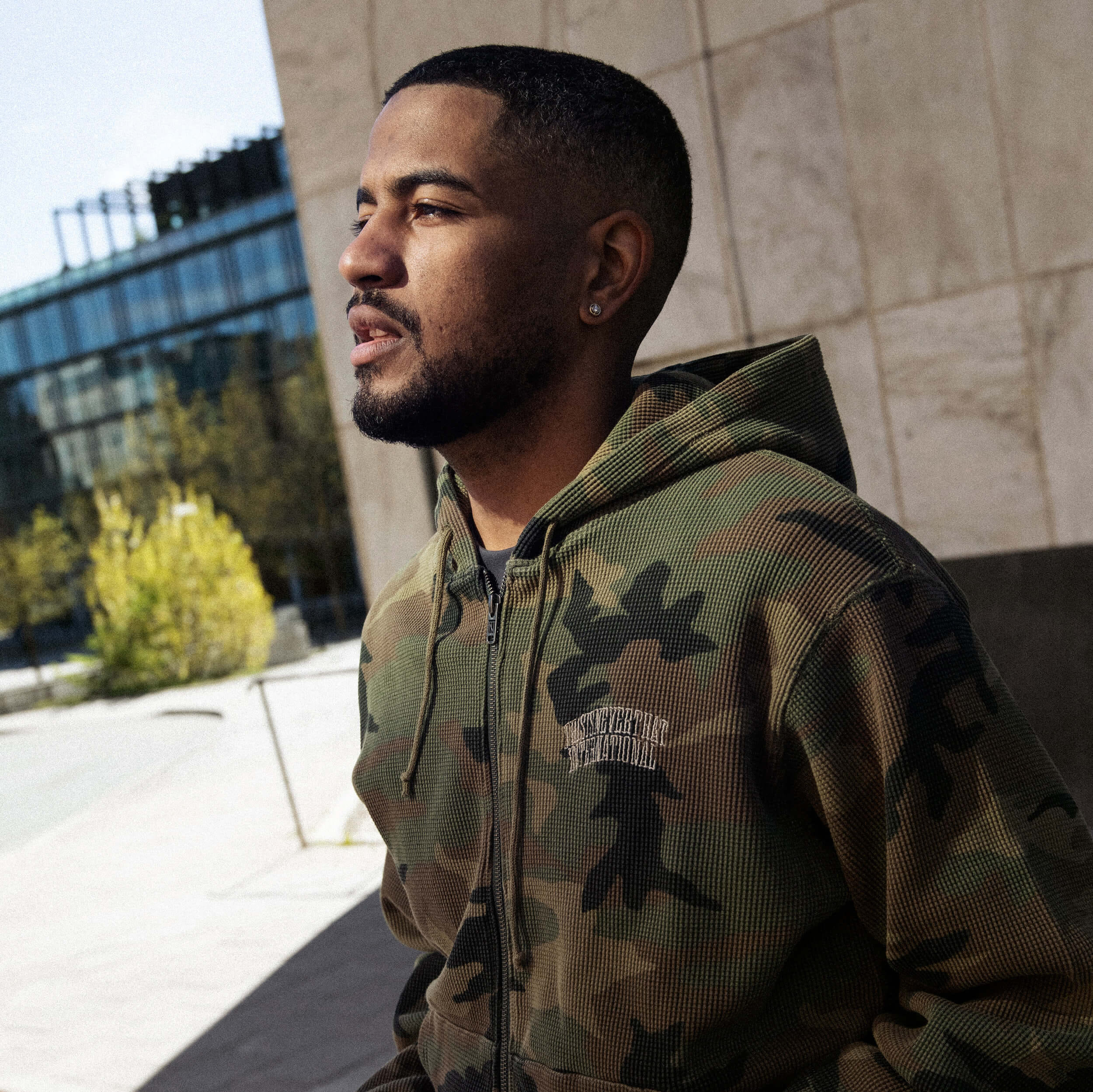 Thisisneverthat Camouflage Thermal Zip Up Hoodie