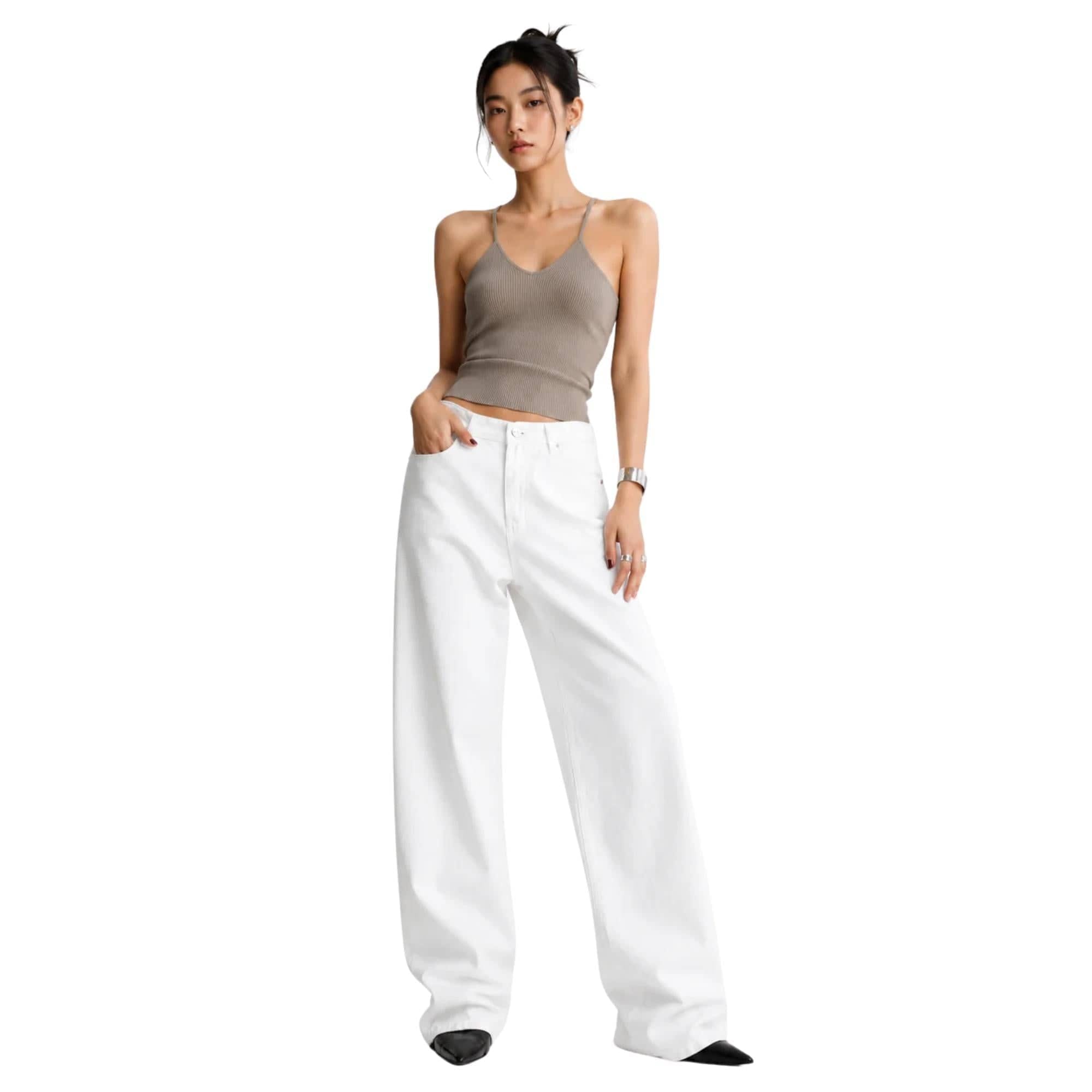 K-Fashion WHITE DENIM TROUSERS (بنطلون) GAROSU - GIL