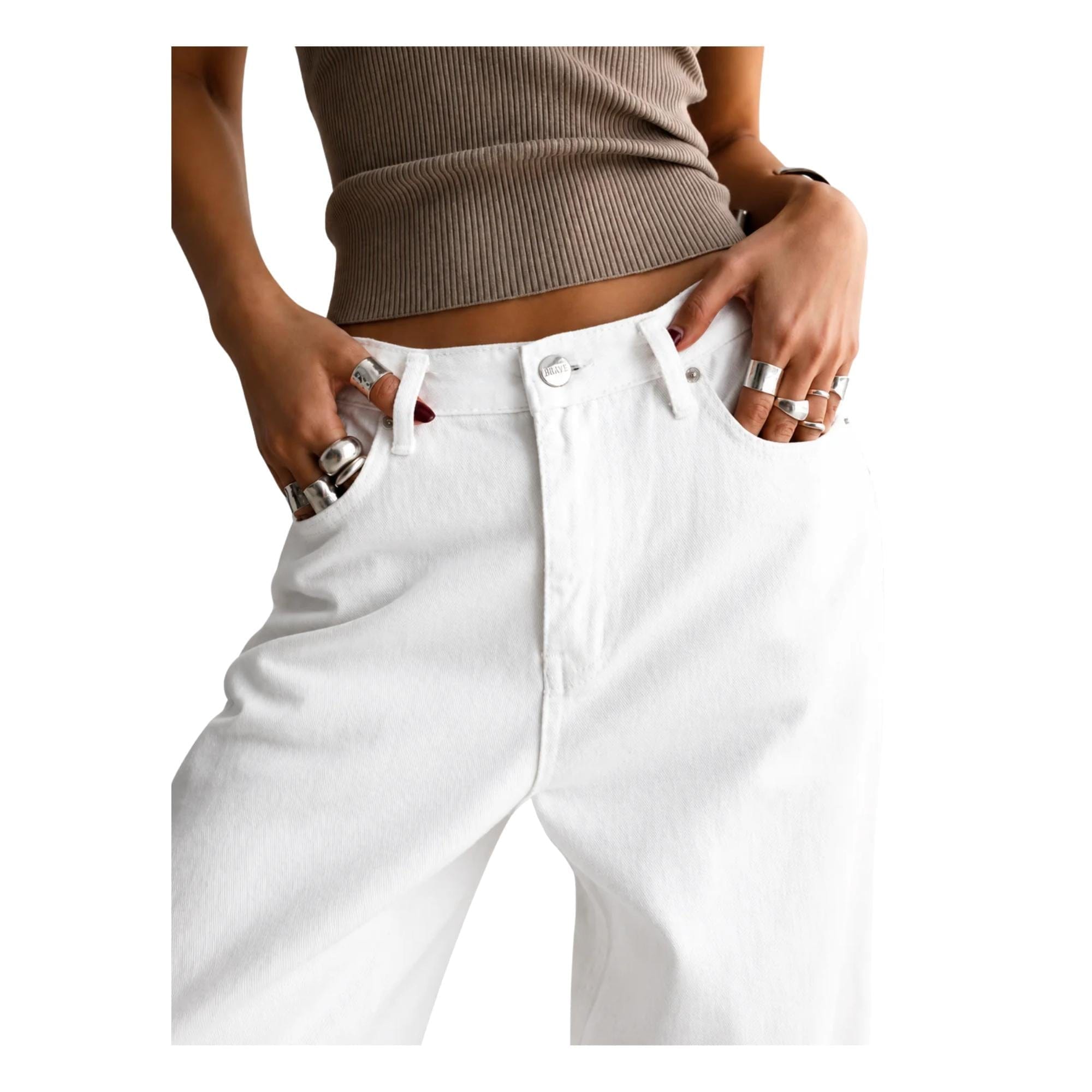 K-Fashion WHITE DENIM TROUSERS (بنطلون) GAROSU - GIL
