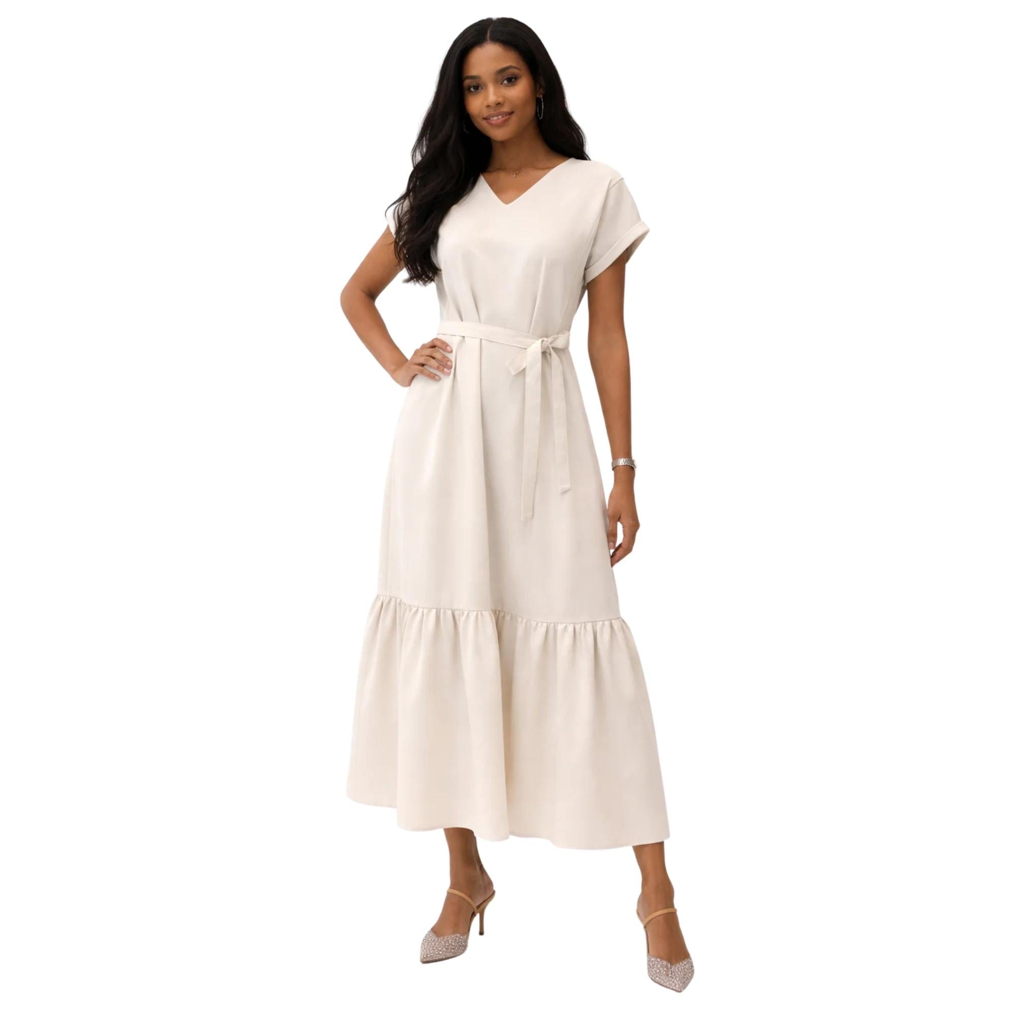 Betterkind V - NECK BELTED DRESS LEE - JOHN (فستان)