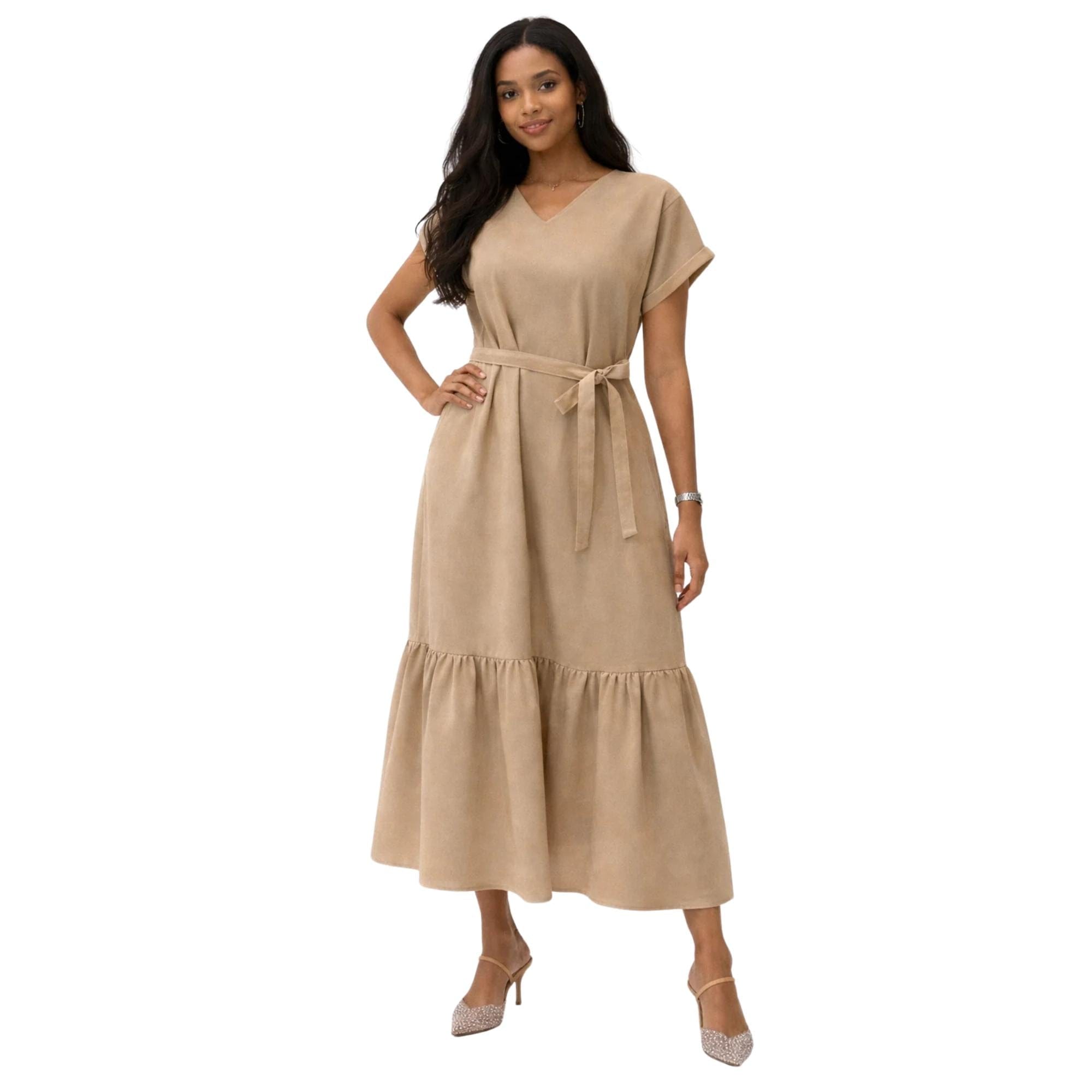 Betterkind V - NECK BELTED DRESS LEE - JOHN (فستان)