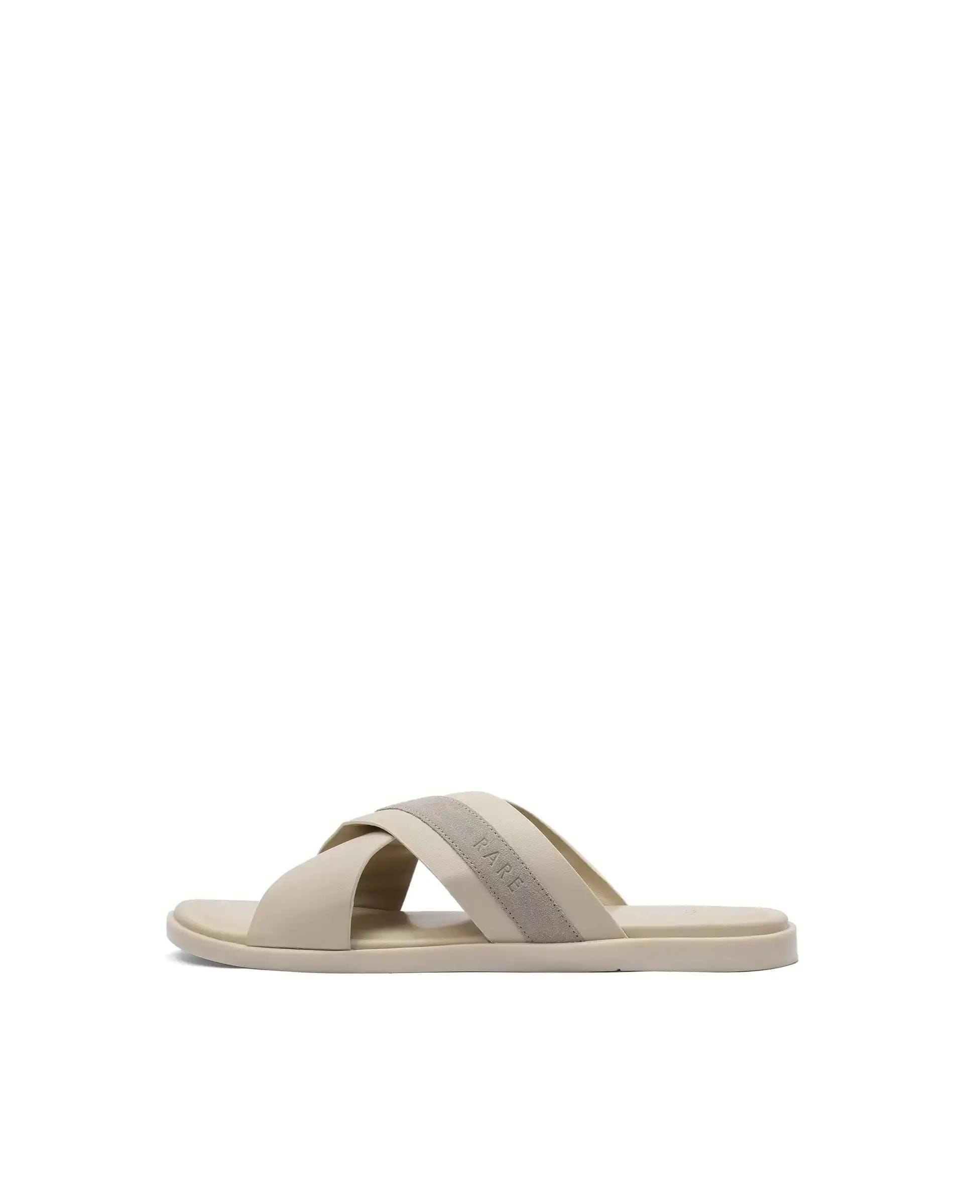 RAREZ Rare Rabbit Men's Stride Beige Slip - On Closure Sandal