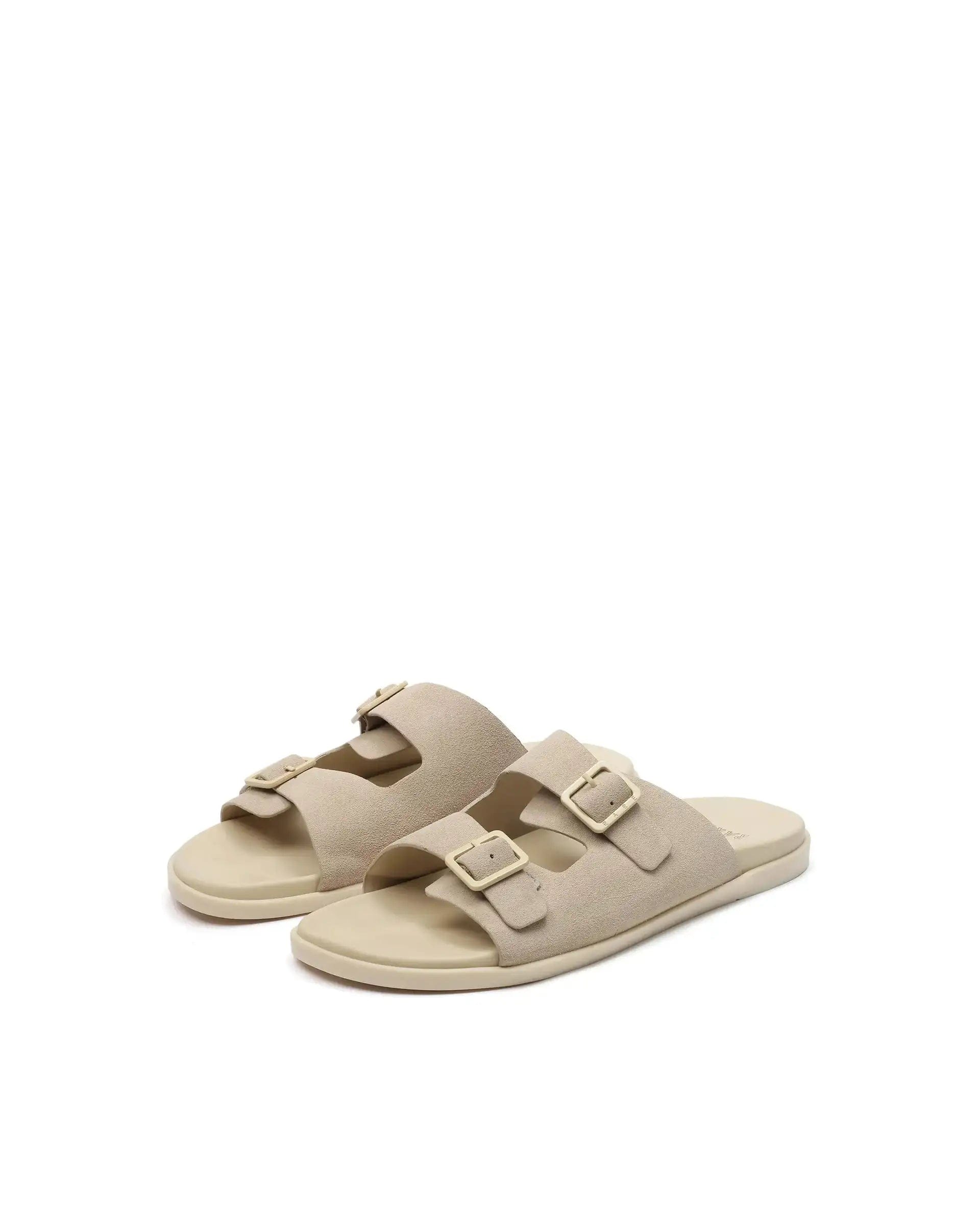 RAREZ Rare Rabbit Men's Raro Dark Beige Leather Sandal