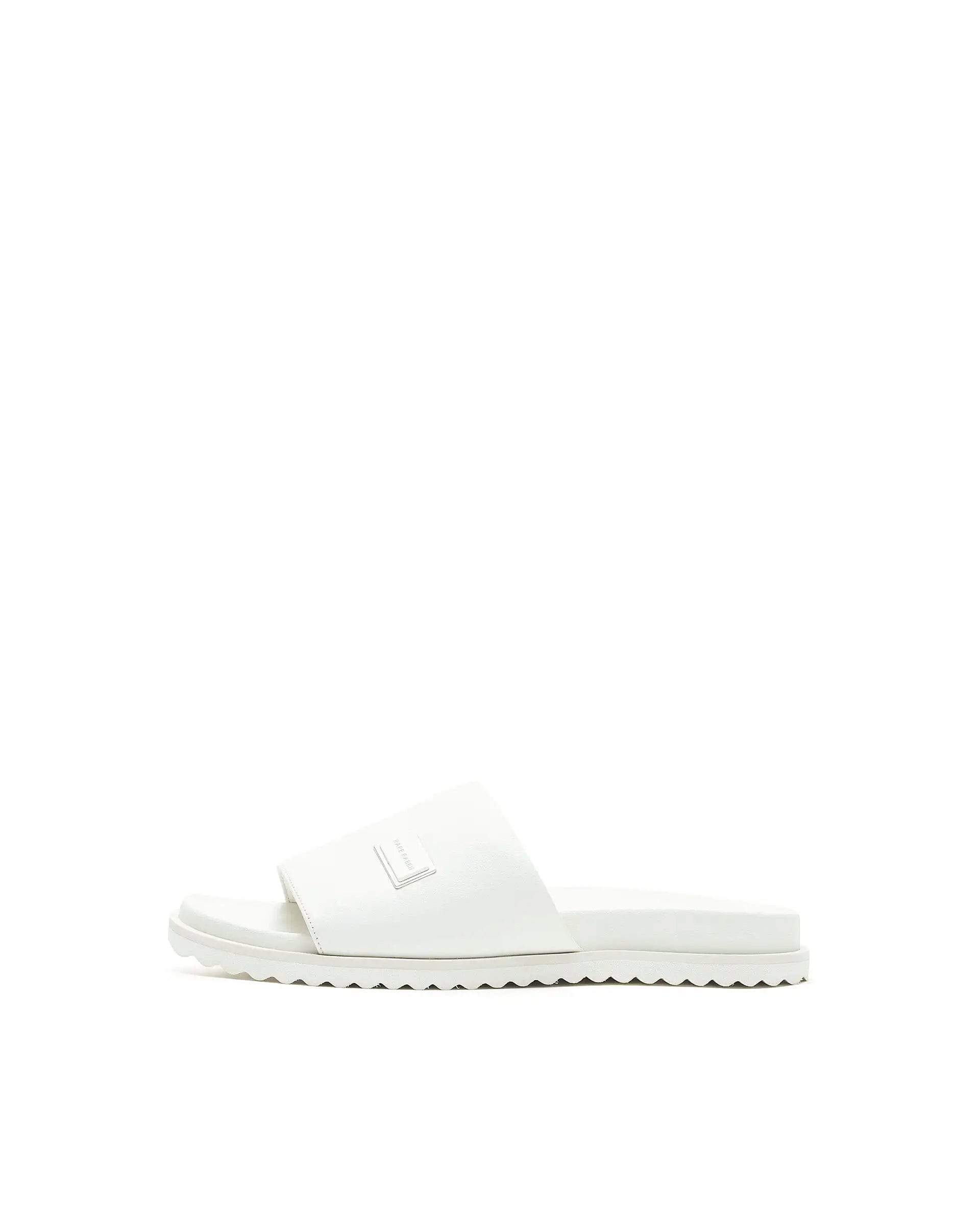 RAREZ Rare Rabbit Men Camden White Slip - On Closure Sandal