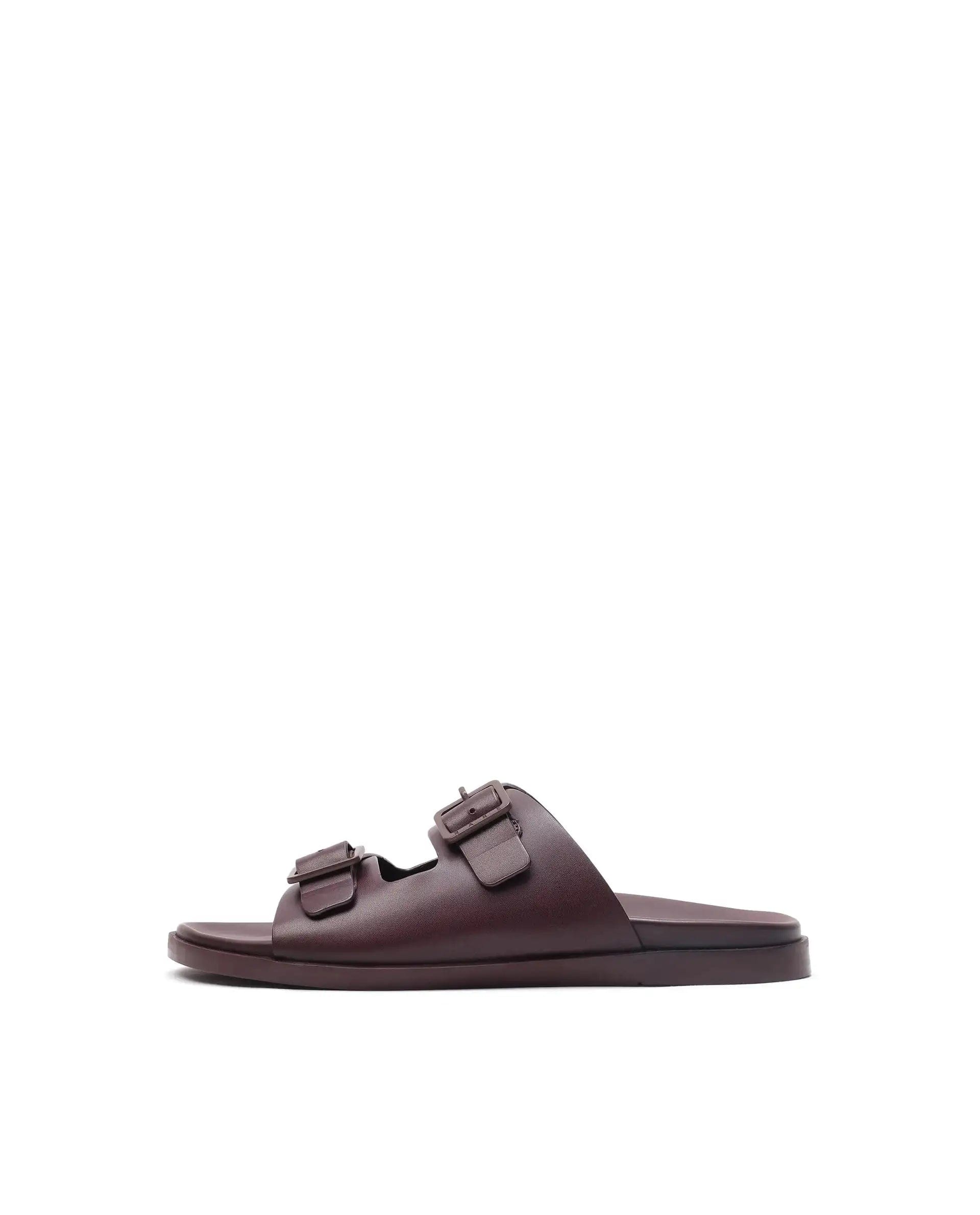 RAREZ Rare Rabbit Men's Raro Bordo Leather Slip - On Closure Sandal