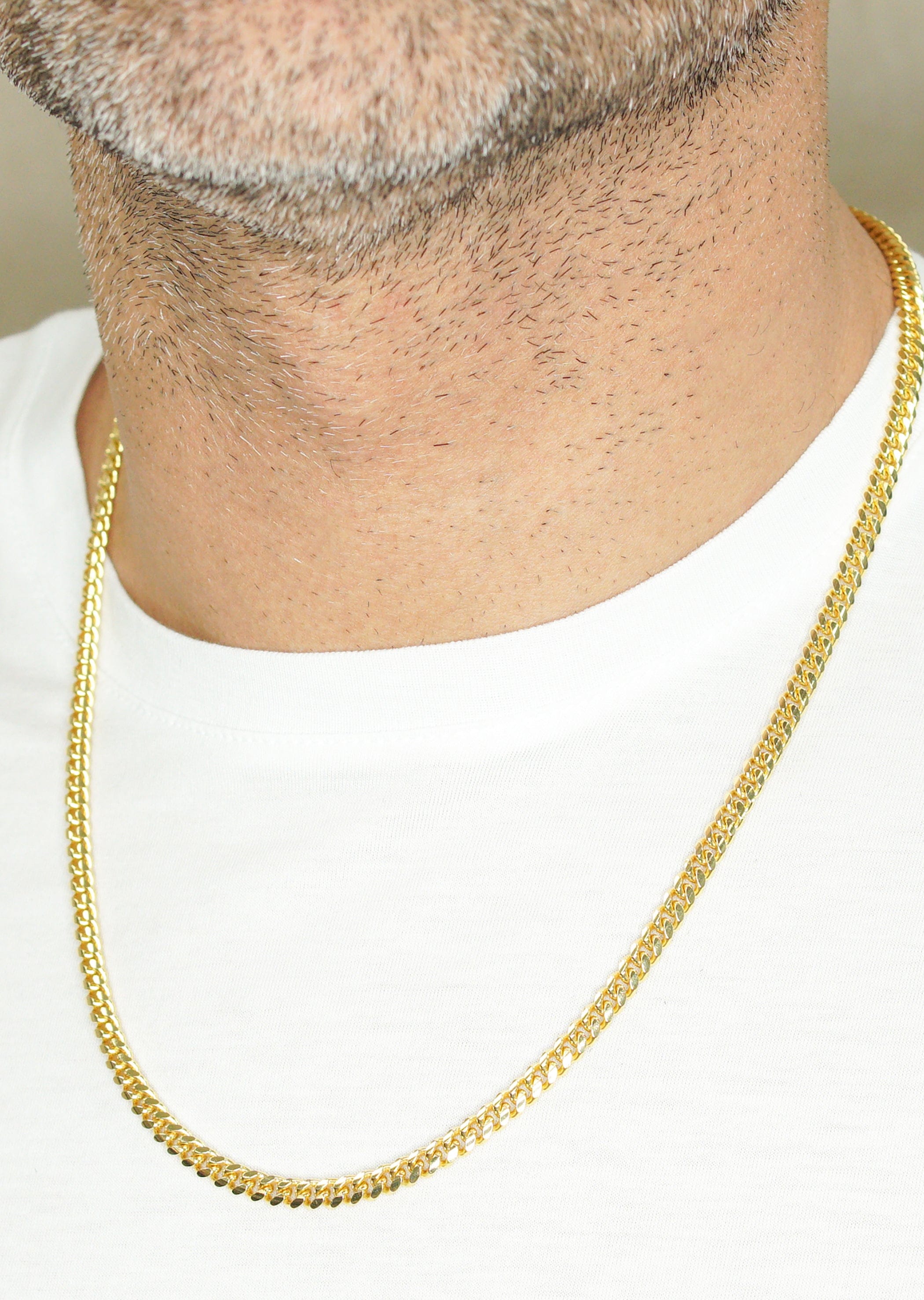 Manufacturer 43 Silver Chain - Mens Gold Chain / Miami Cuban Link Chain / 5 mm