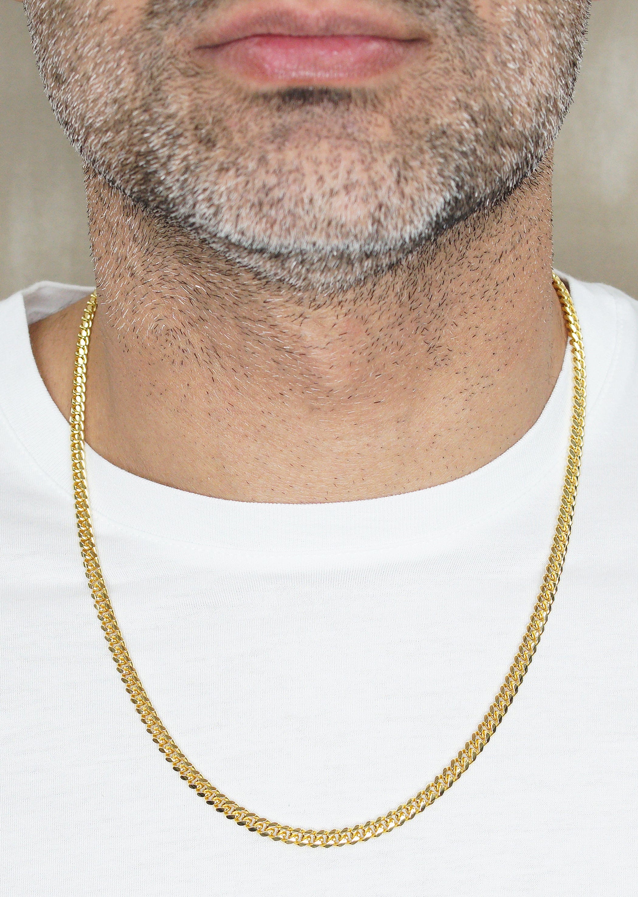 Manufacturer 43 Silver Chain - Mens Gold Chain / Miami Cuban Link Chain / 5 mm